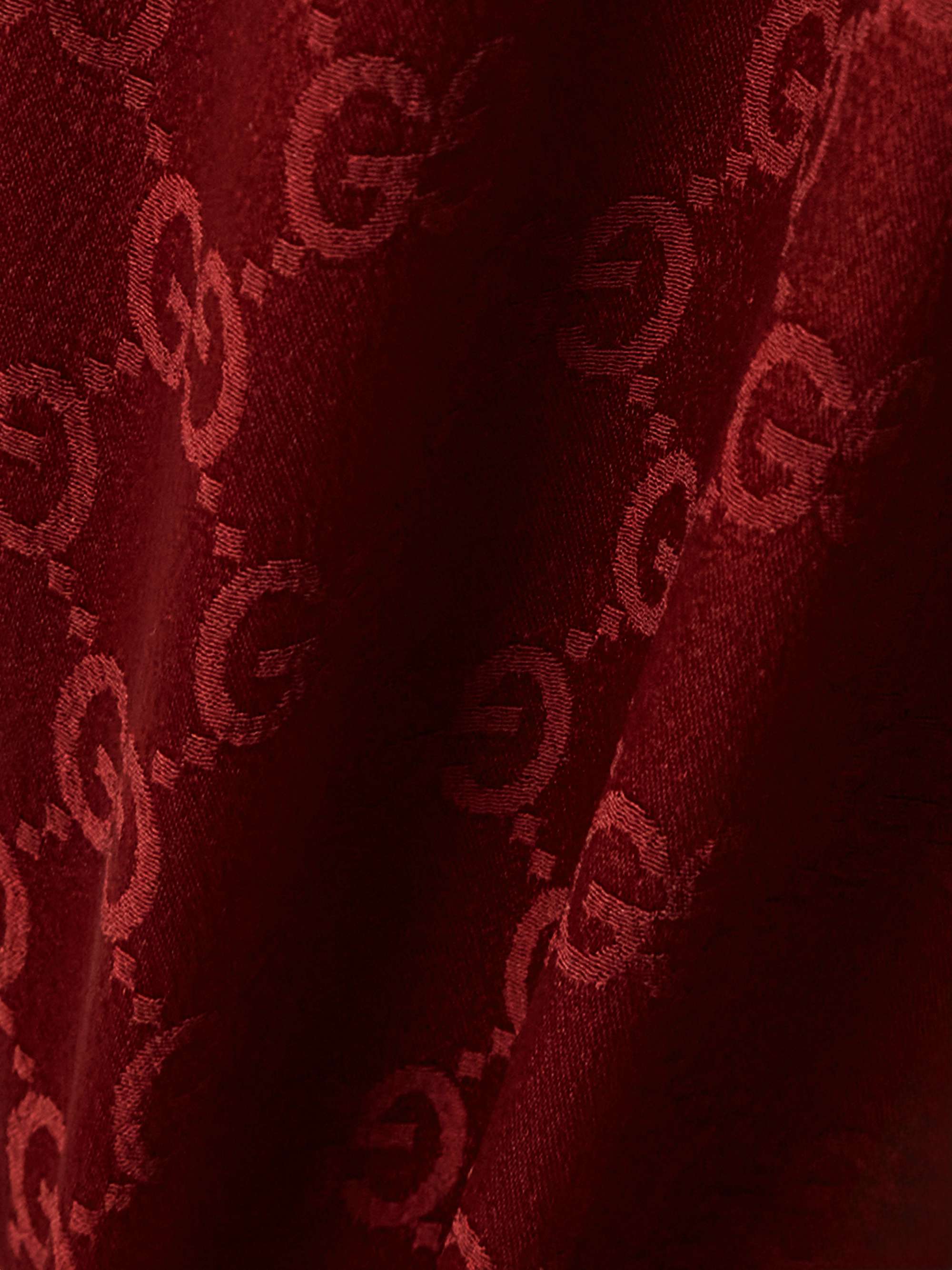 Satin-jacquard straight-leg pants view