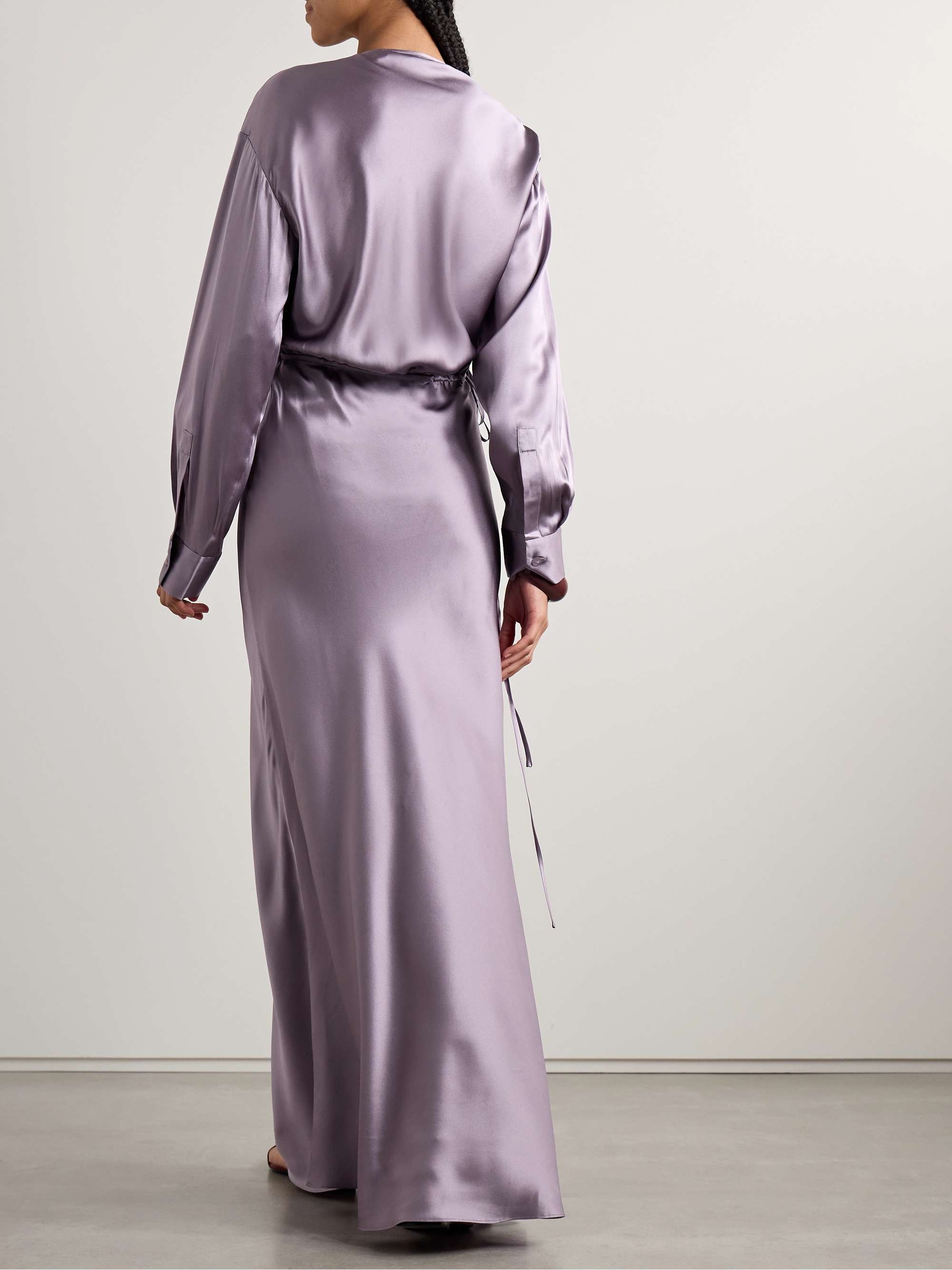 Cutout silk-satin maxi dress view