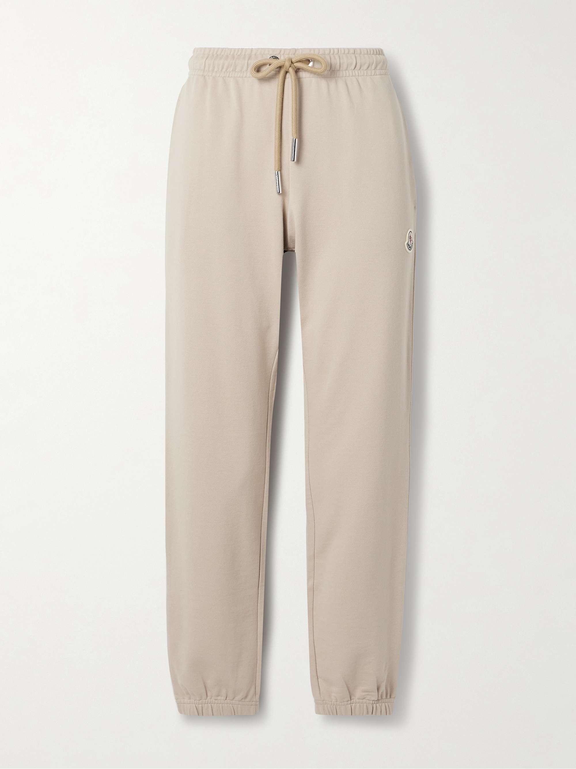 Appliquéd cotton-jersey tapered track pants hero visual