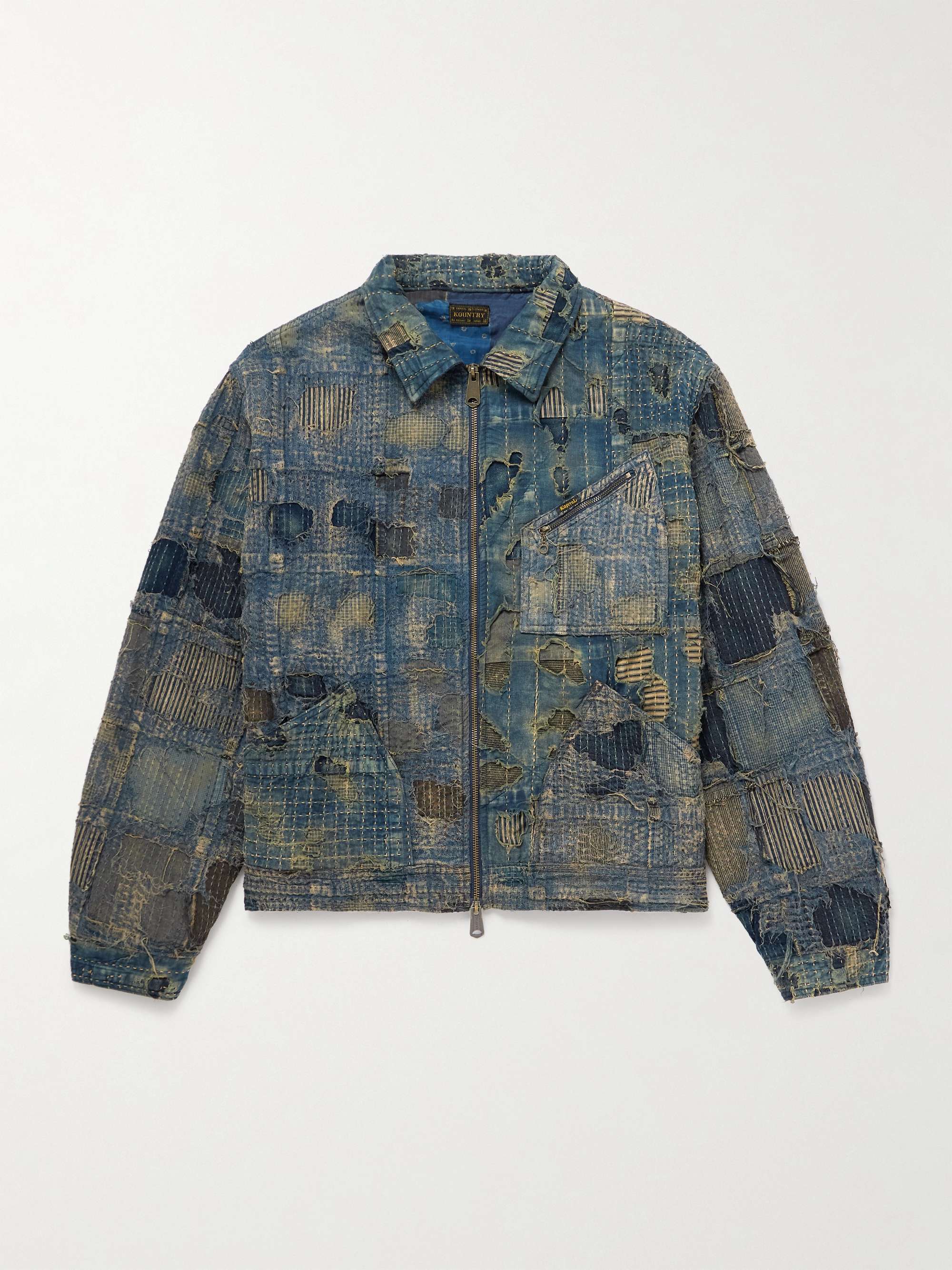 Boro Distressed Patchwork Denim Jacket hero visual