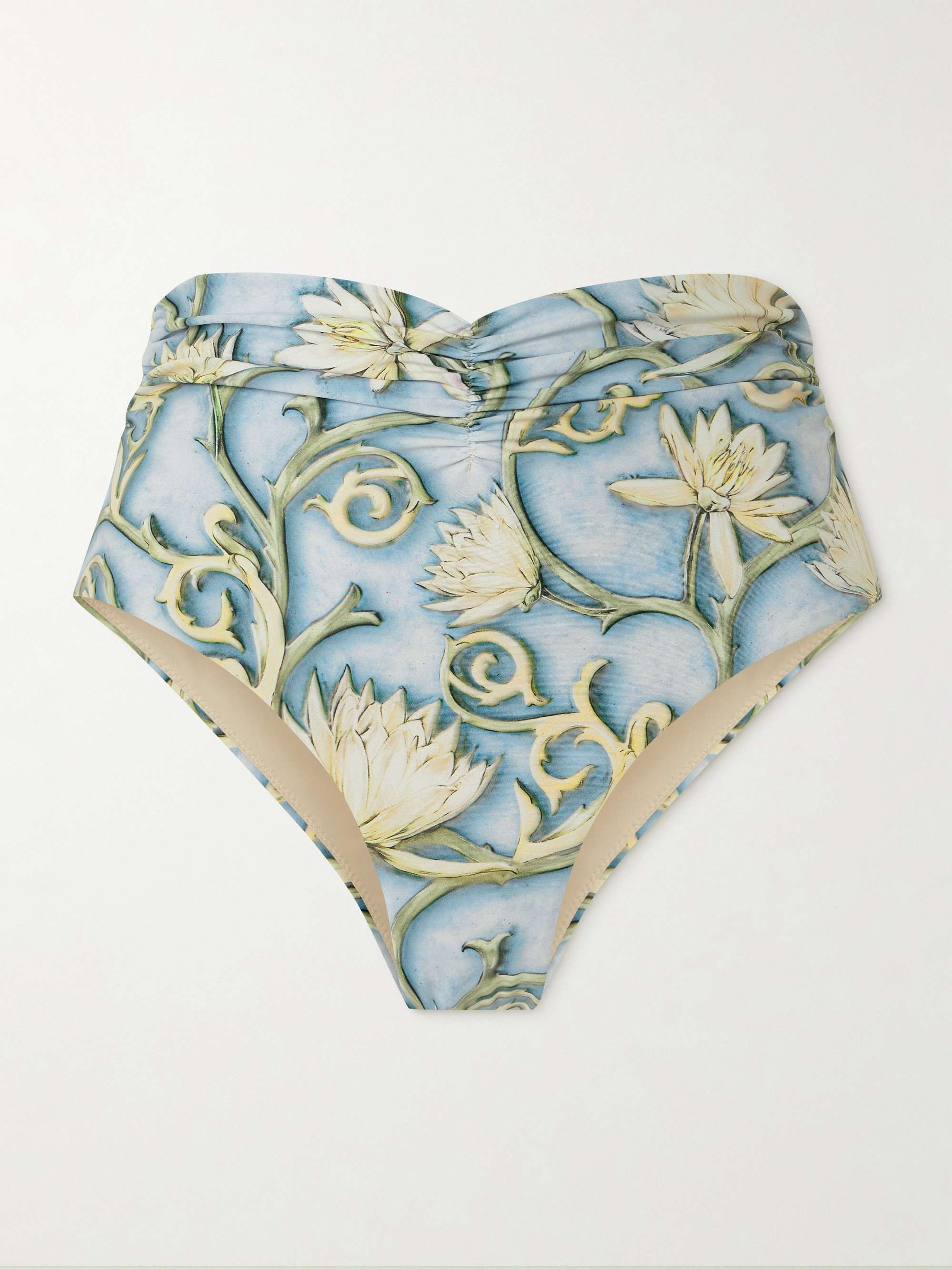Vaiven Soledad ruched floral-print recycled bikini briefs hero visual