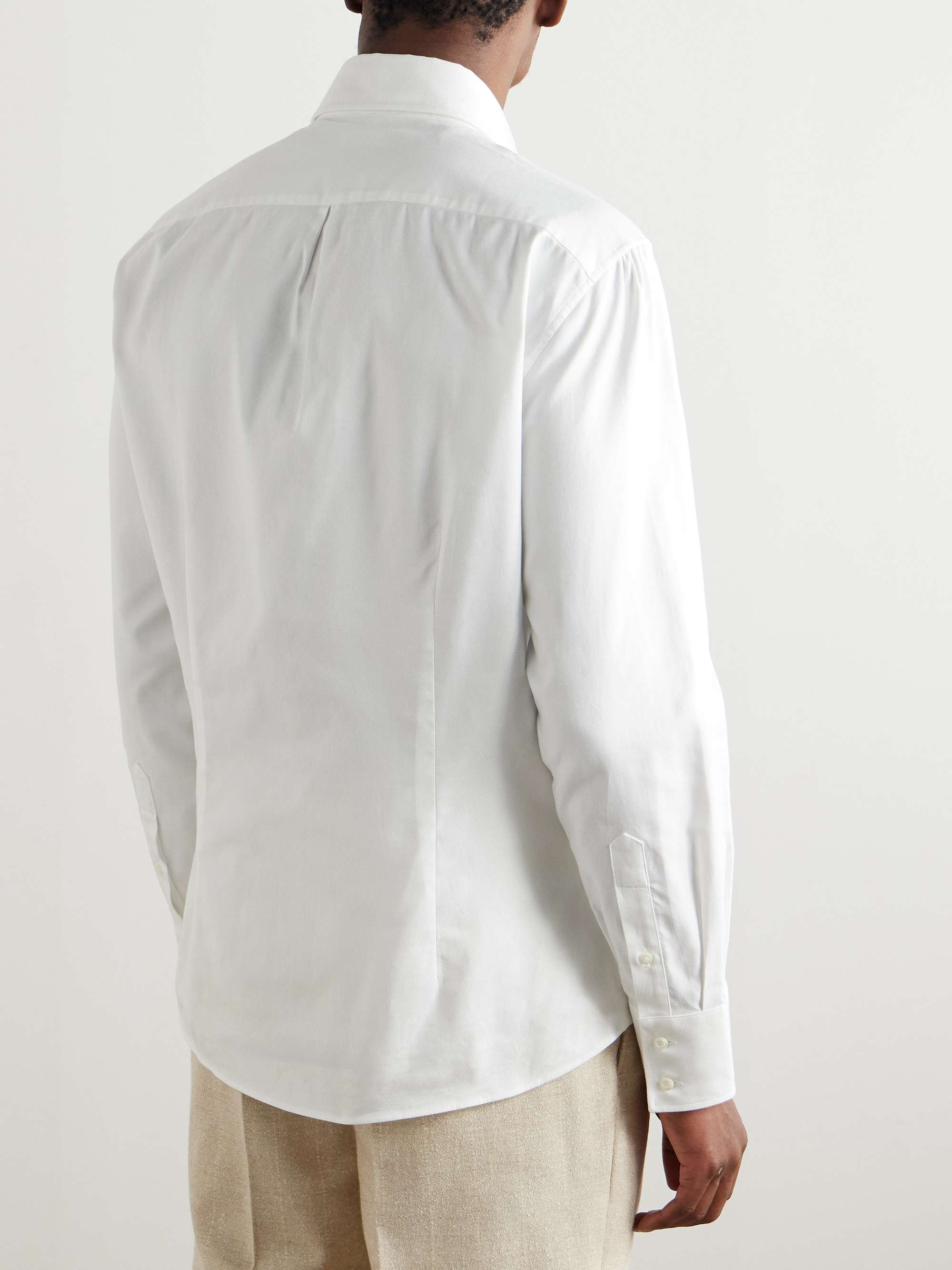 Cutaway-Collar Slim-Fit Cotton-Piqué Shirt view
