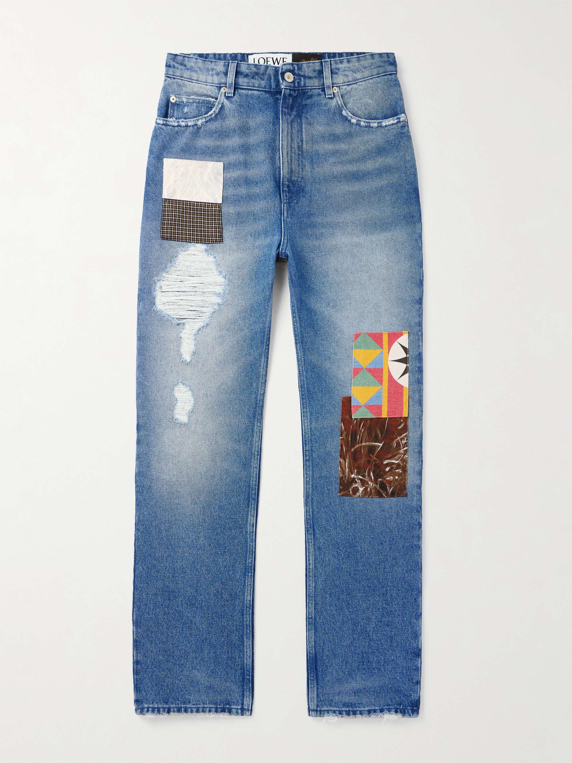 + Paula's Ibiza Straight-Leg Patchwork Distressed Jeans hero visual