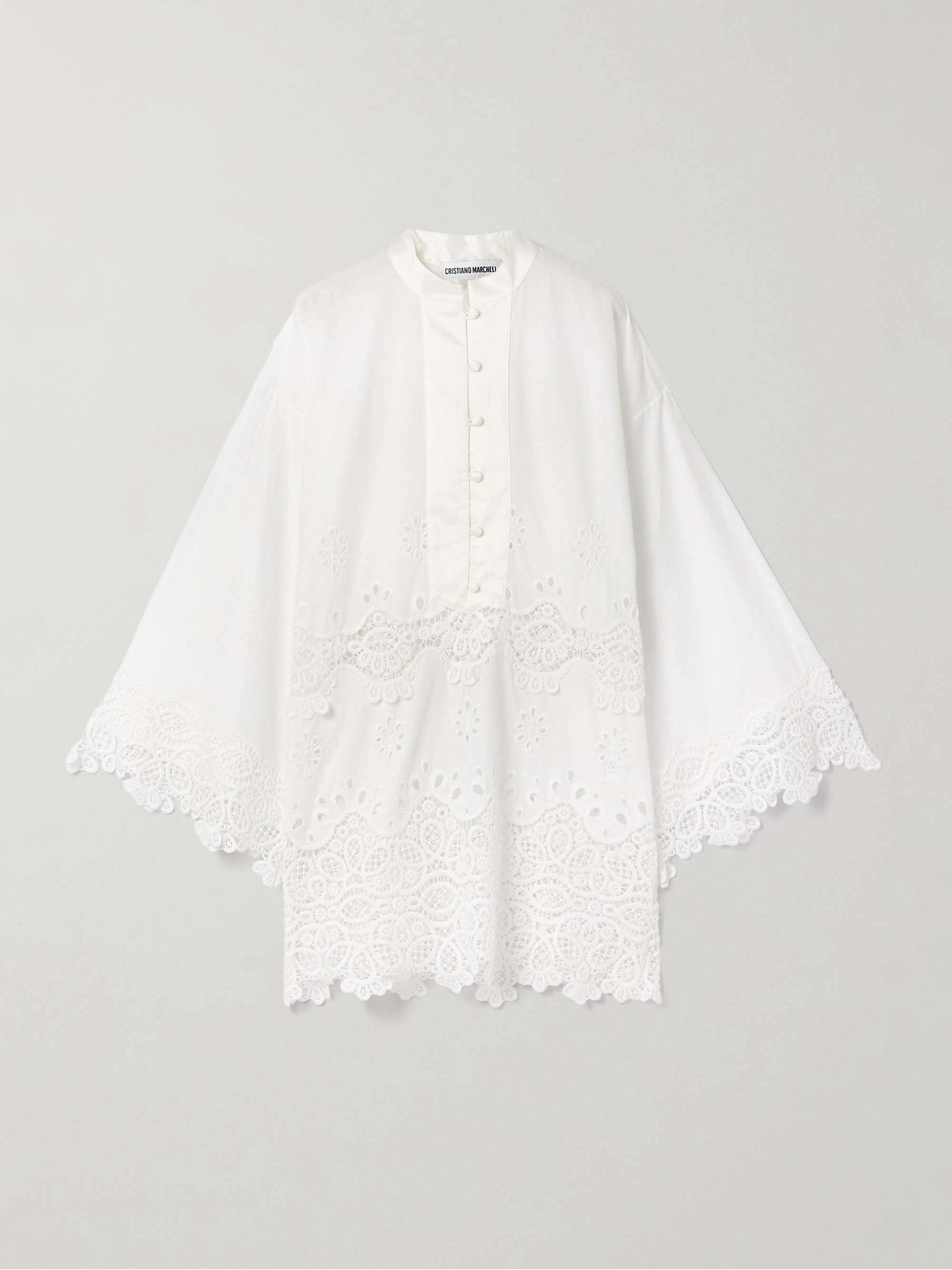 Maria silk-trimmed guipure lace and cotton kaftan hero visual