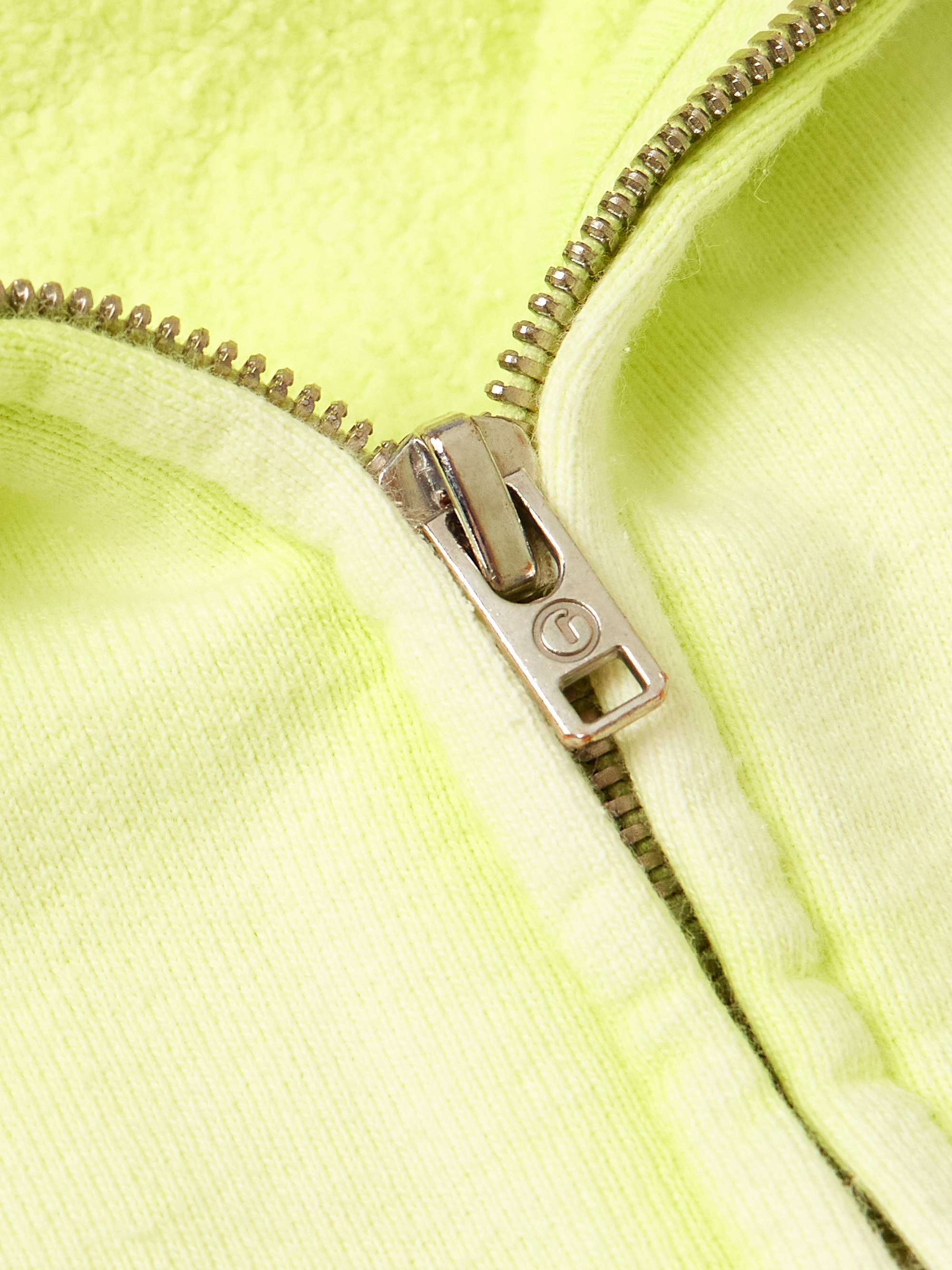 Logo-Print Bleached Cotton-Jersey Zip-Up Hoodie view