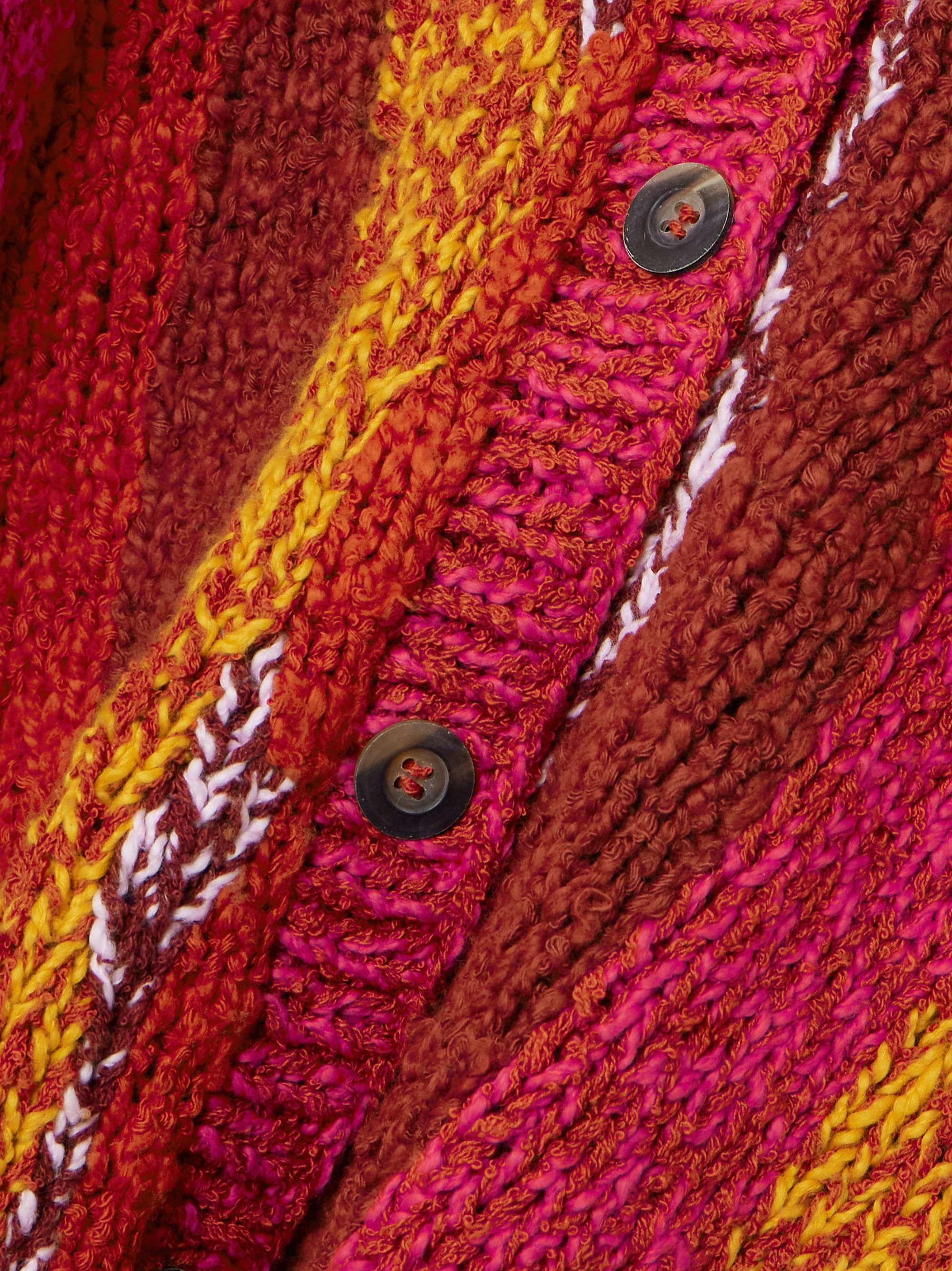 Striped organic cotton-bouclé cardigan view