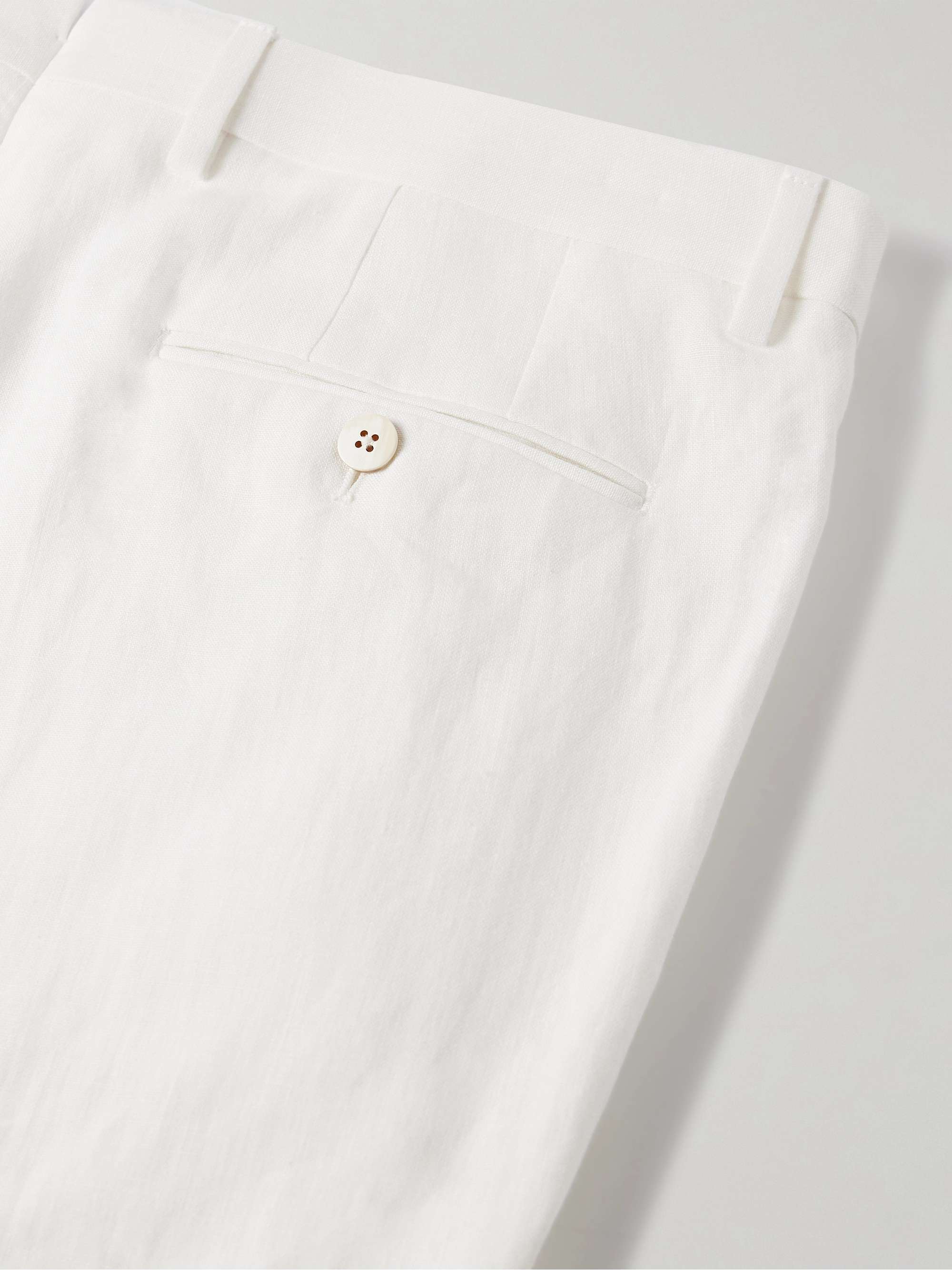 Straight-Leg Linen Suit Trousers view