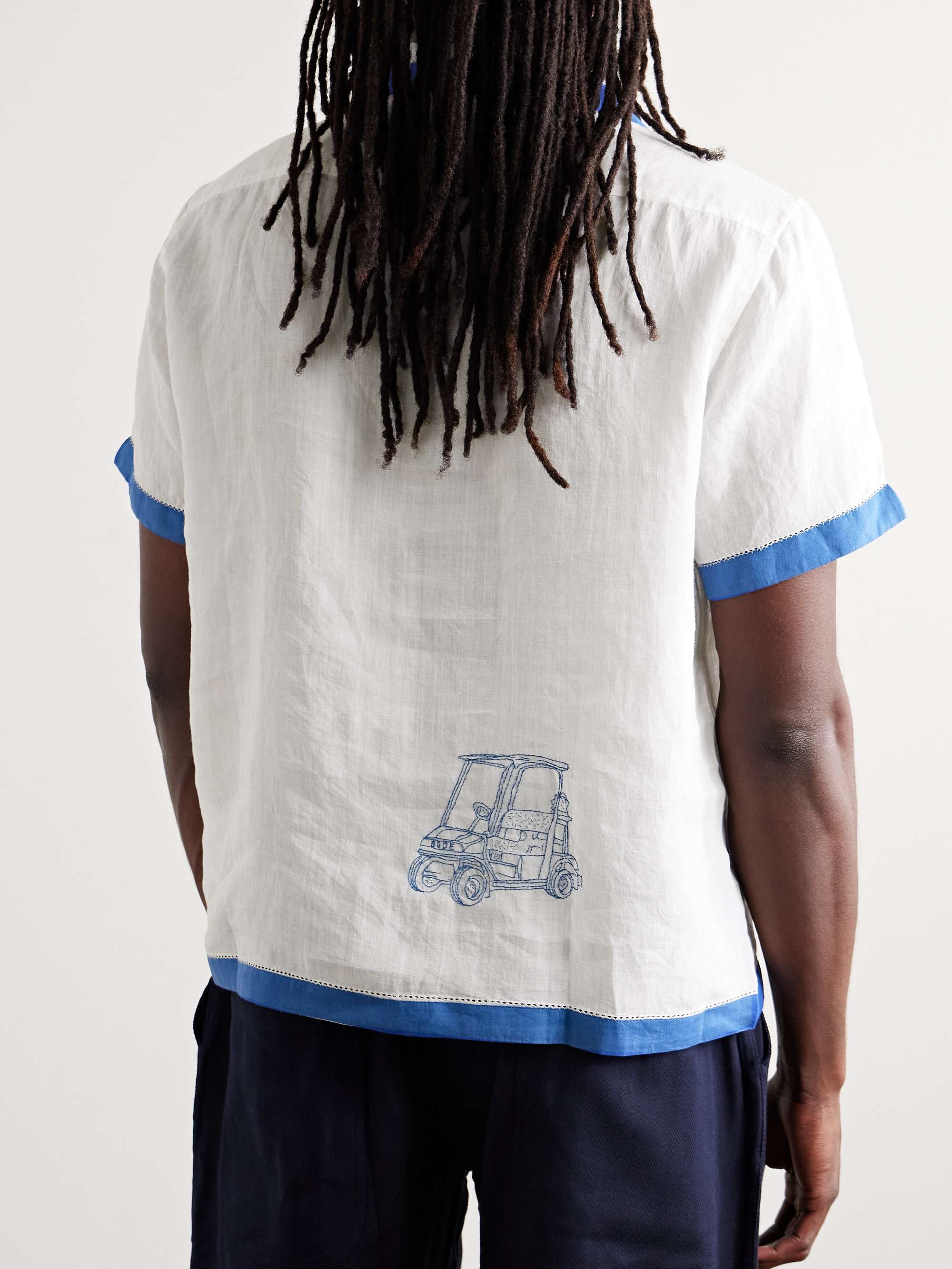 Club Champion Camp-Collar Embroidered Linen Shirt view