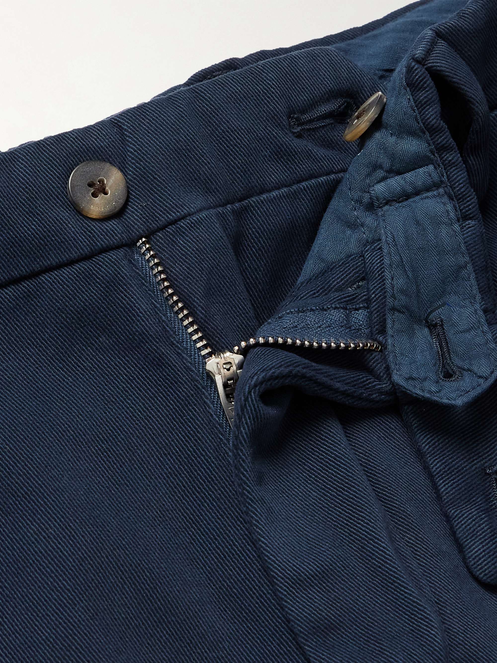 Straight-Leg Cotton-Blend Twill Trousers view