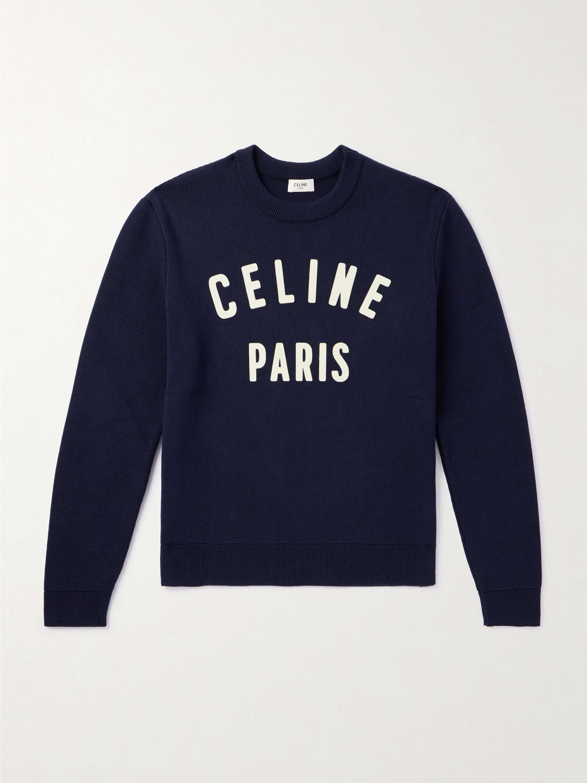 Logo-Flocked Ribbed Cotton Sweatshirt hero visual