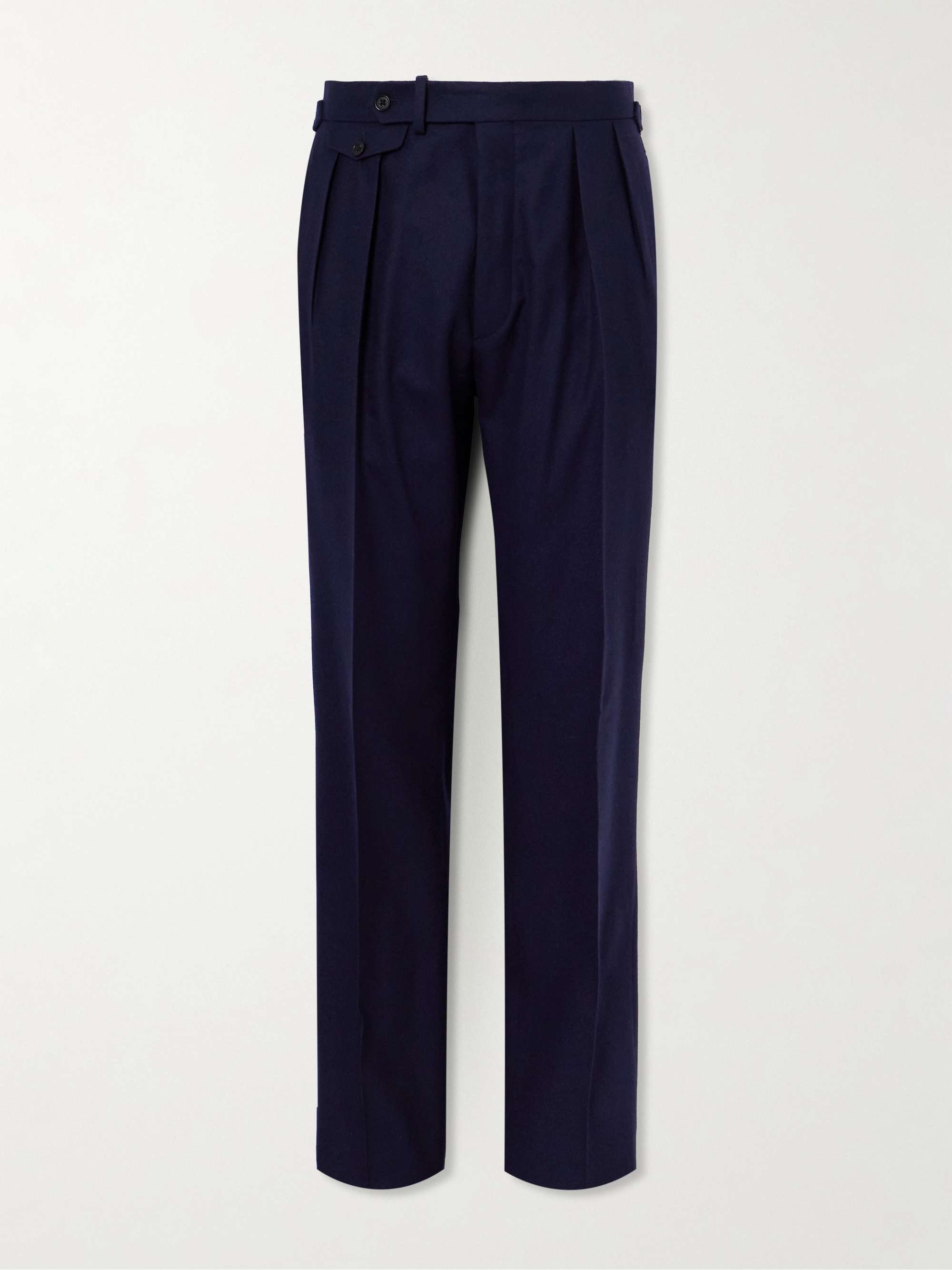 Gregory Straight-Leg Pleated Wool-Twill Trousers hero visual