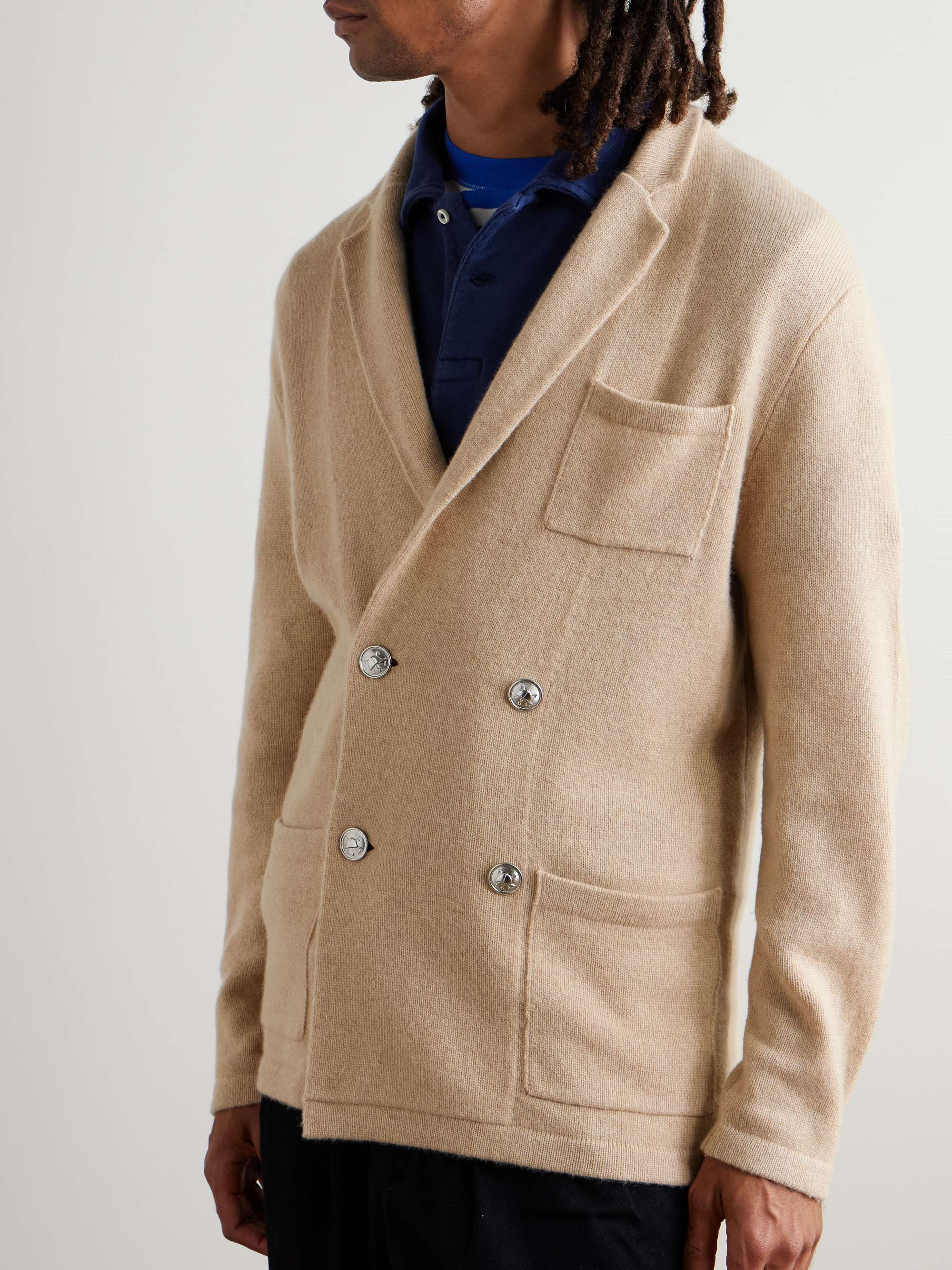 Double-Breasted Cashmere Cardigan view