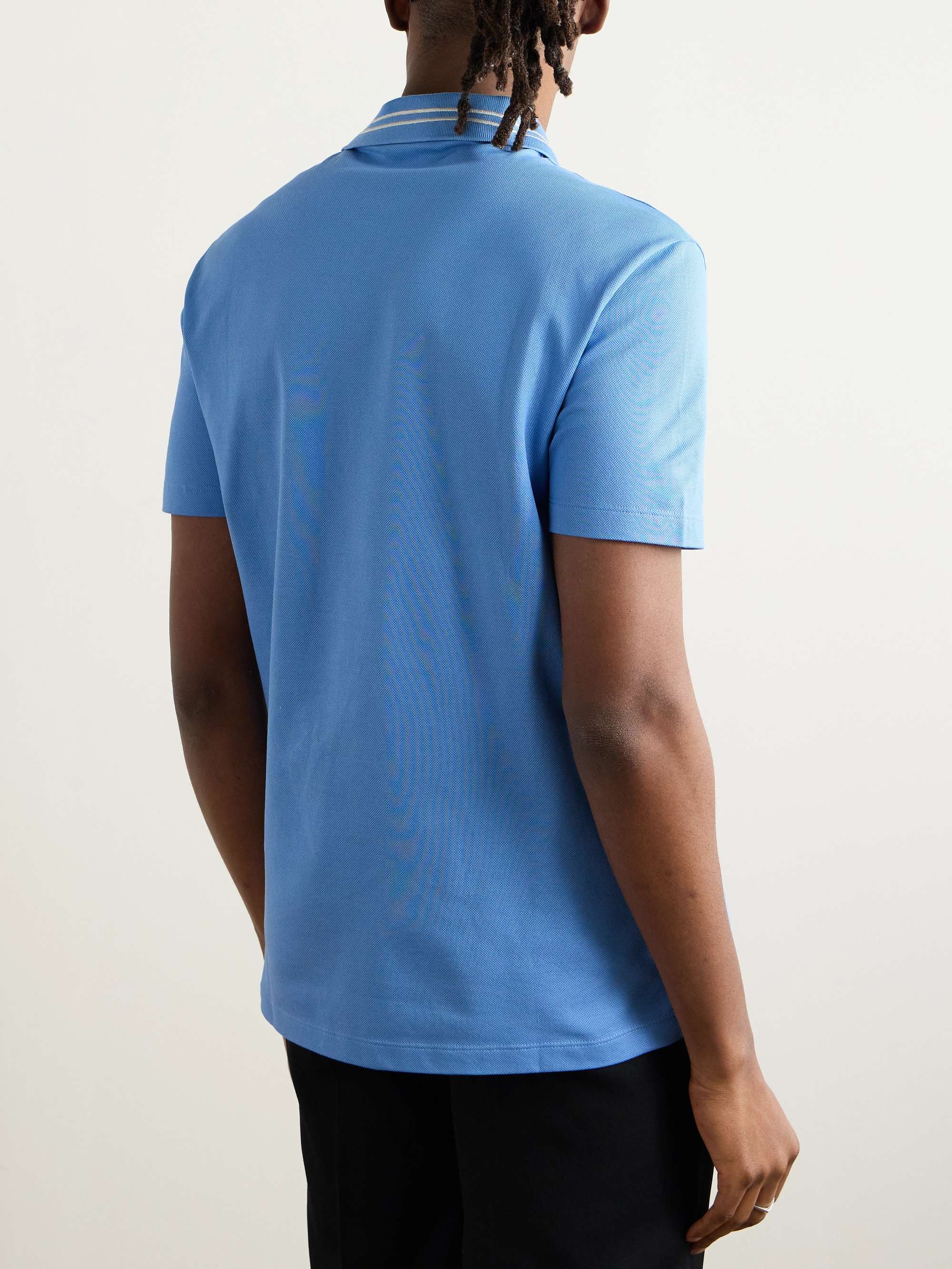 Medusa Embroidered Cotton-Piqué Polo Shirt view