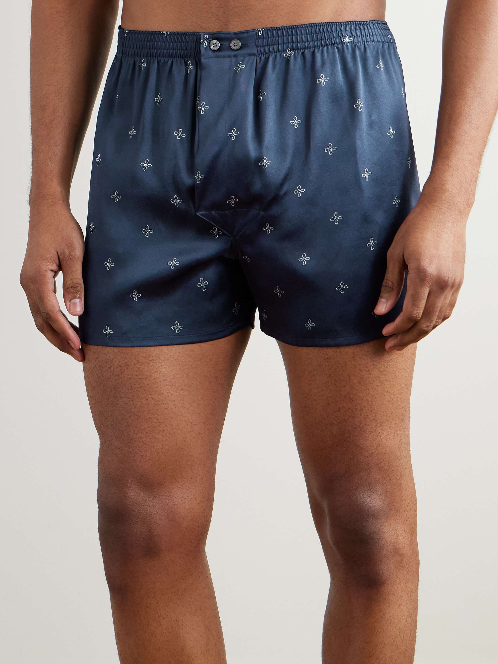 Brindisi Printed Silk-Satin Boxer Shorts view