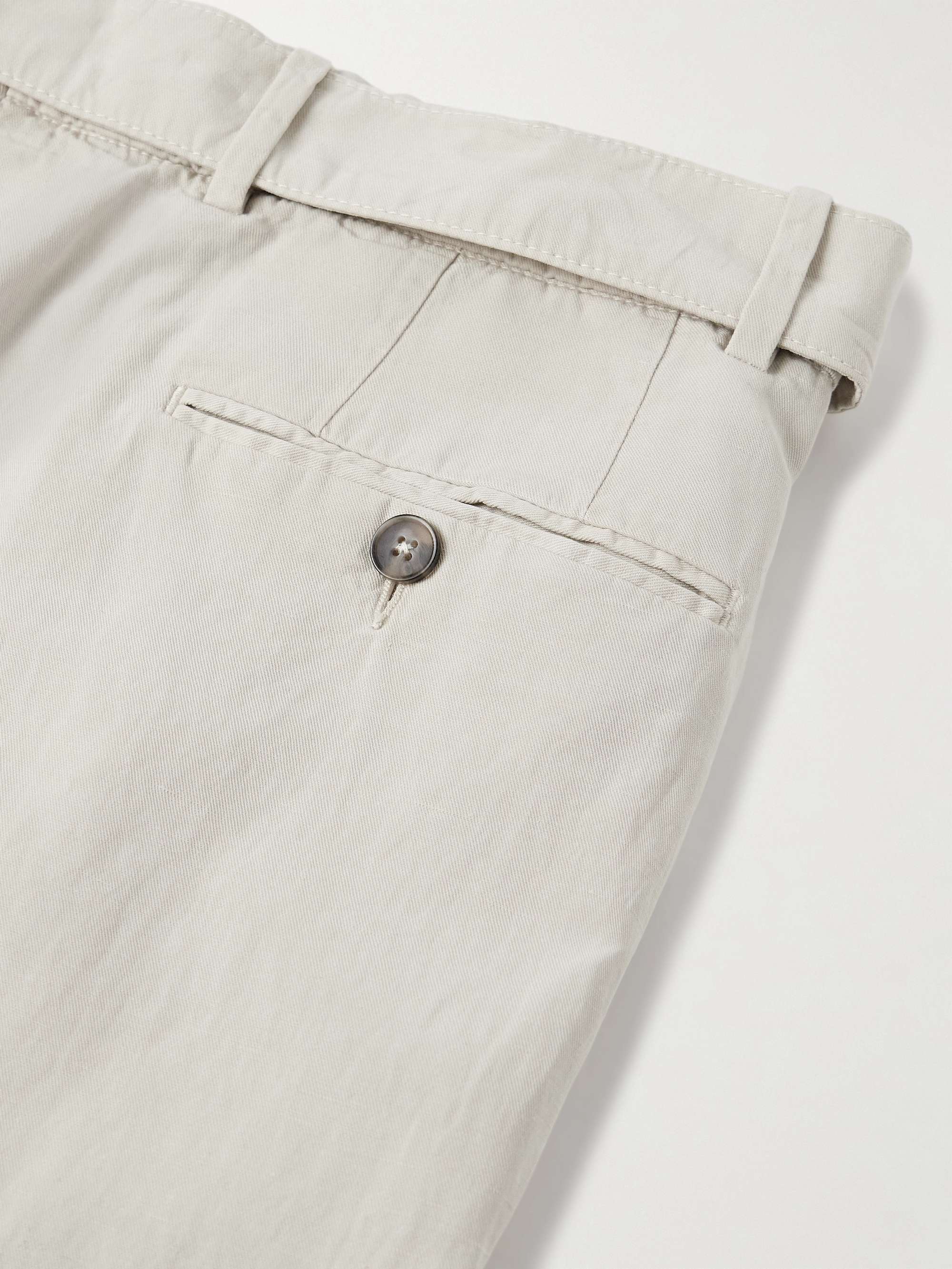 Hugo Straight-Leg Belted Pleated Garment-Dyed Lyocell, Linen and Cotton-Blend Trousers view