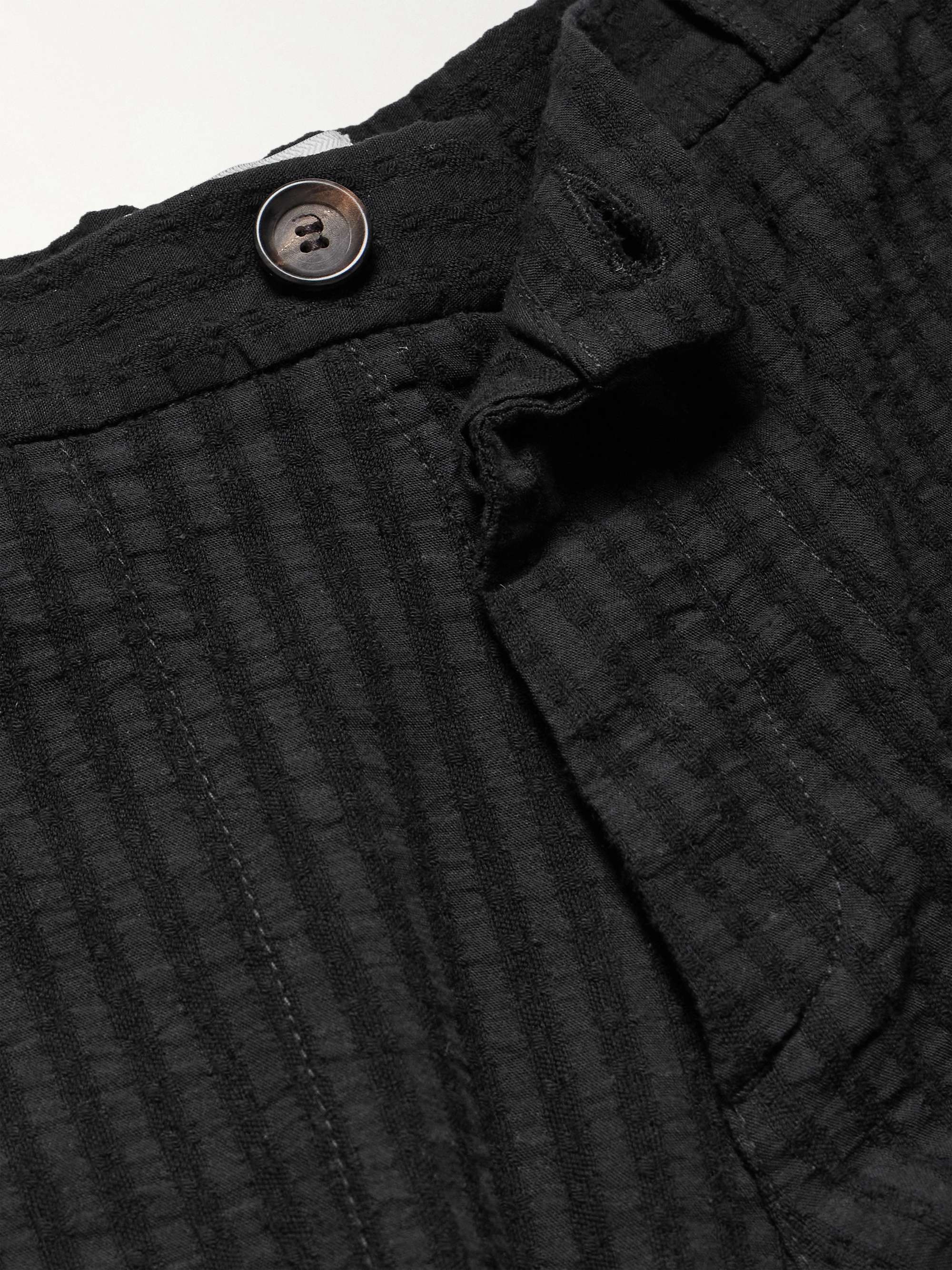 William Straight-Leg Organic Cotton-Blend Seersucker Trousers view