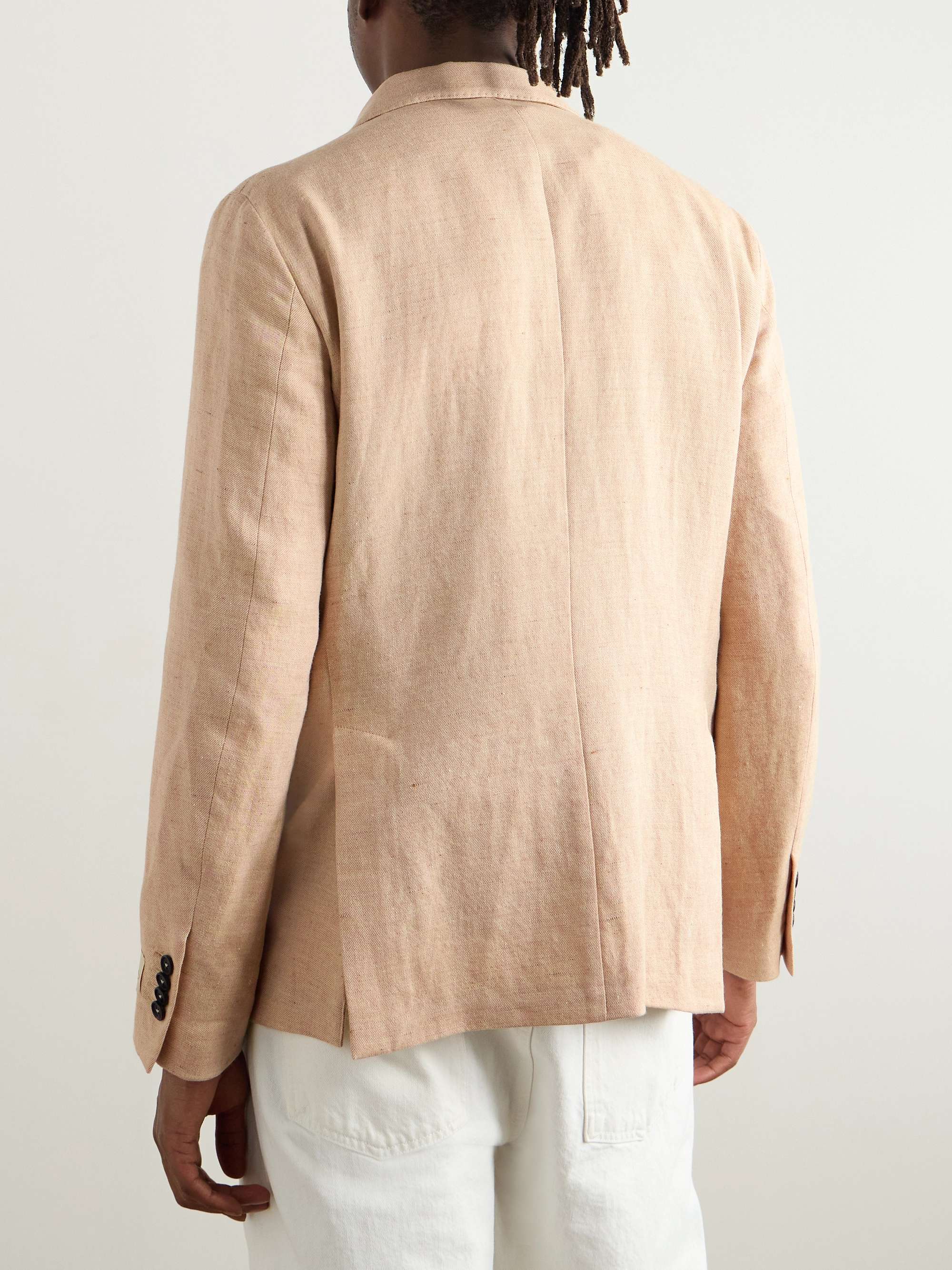 Linen, Wool, Silk and Cashmere-Blend Twill Blazer view