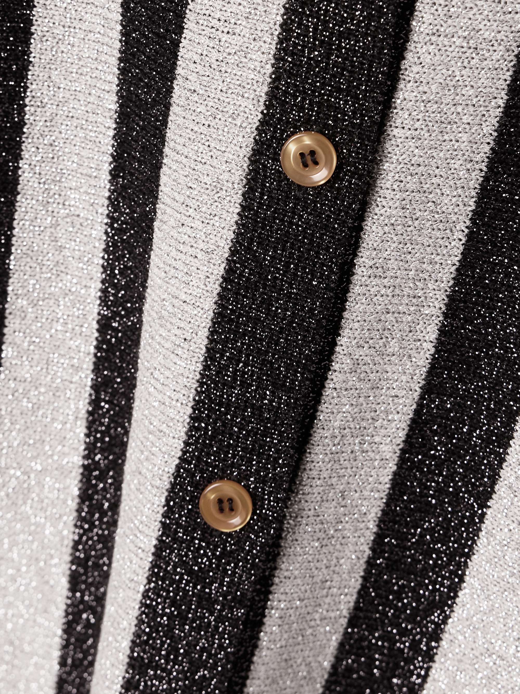 Grandstand metallic striped knitted cardigan view