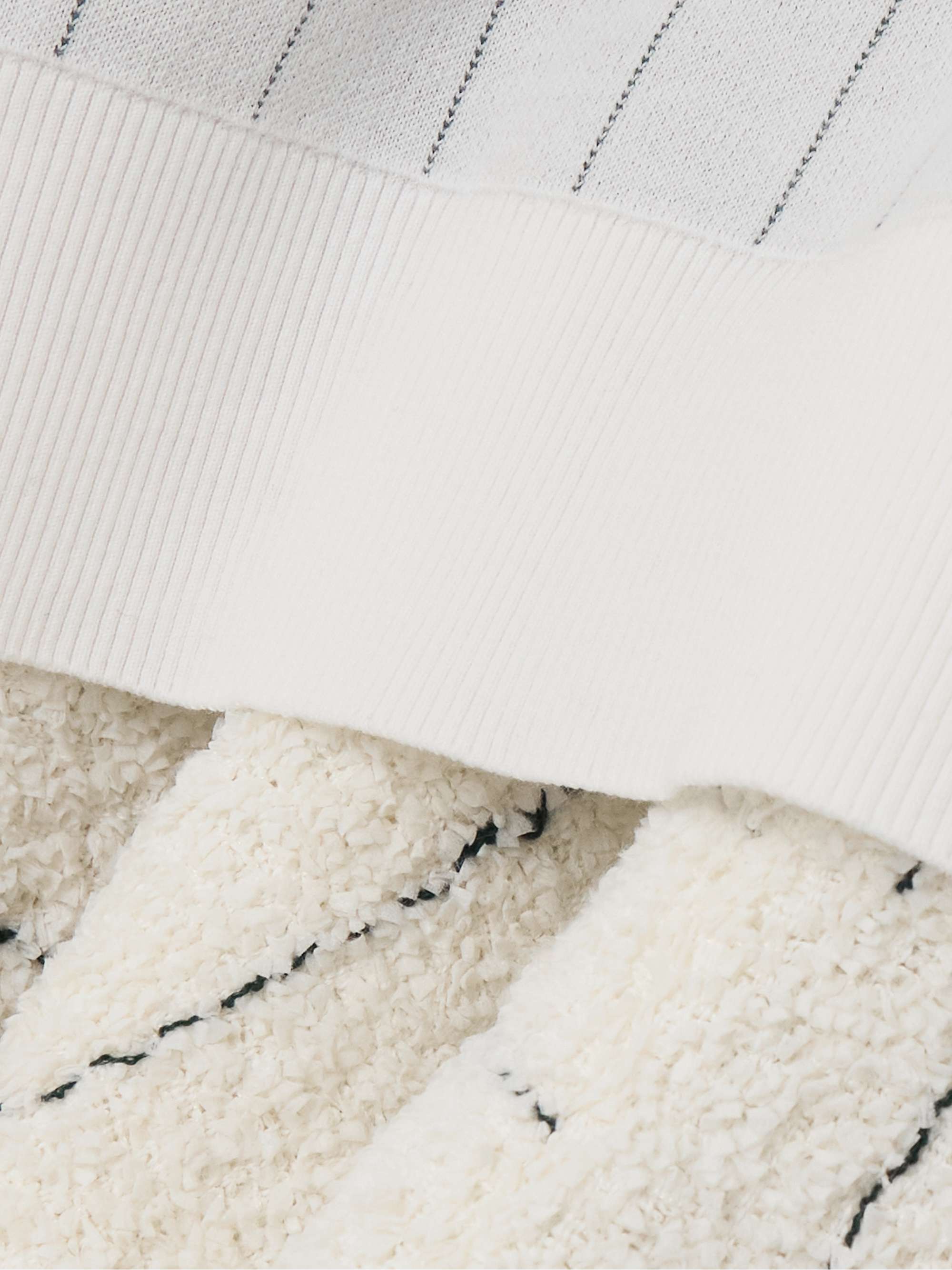 Layered striped cotton and bouclé-tweed sweater view