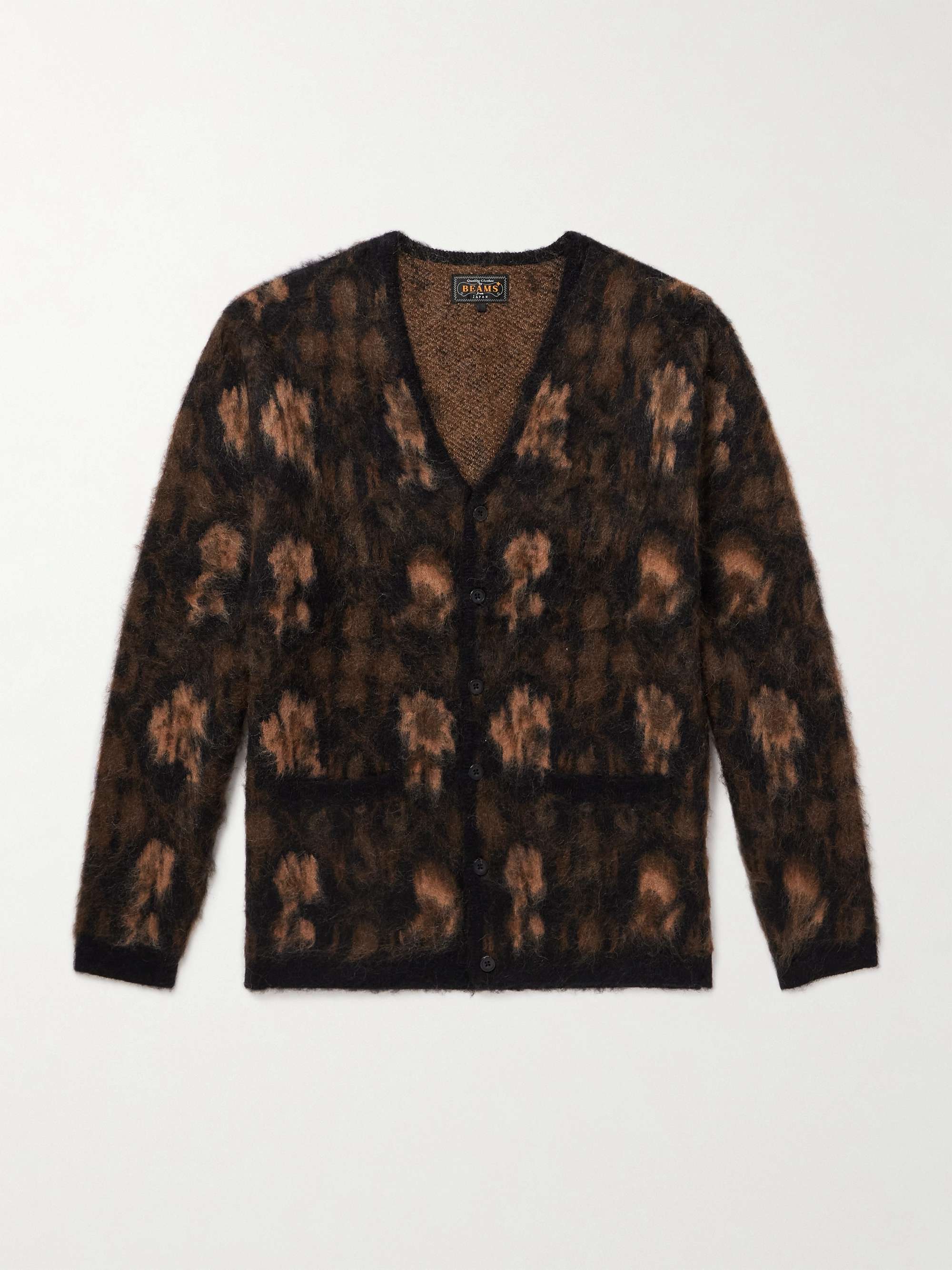 Floral-Jacquard Knitted Cardigan hero visual