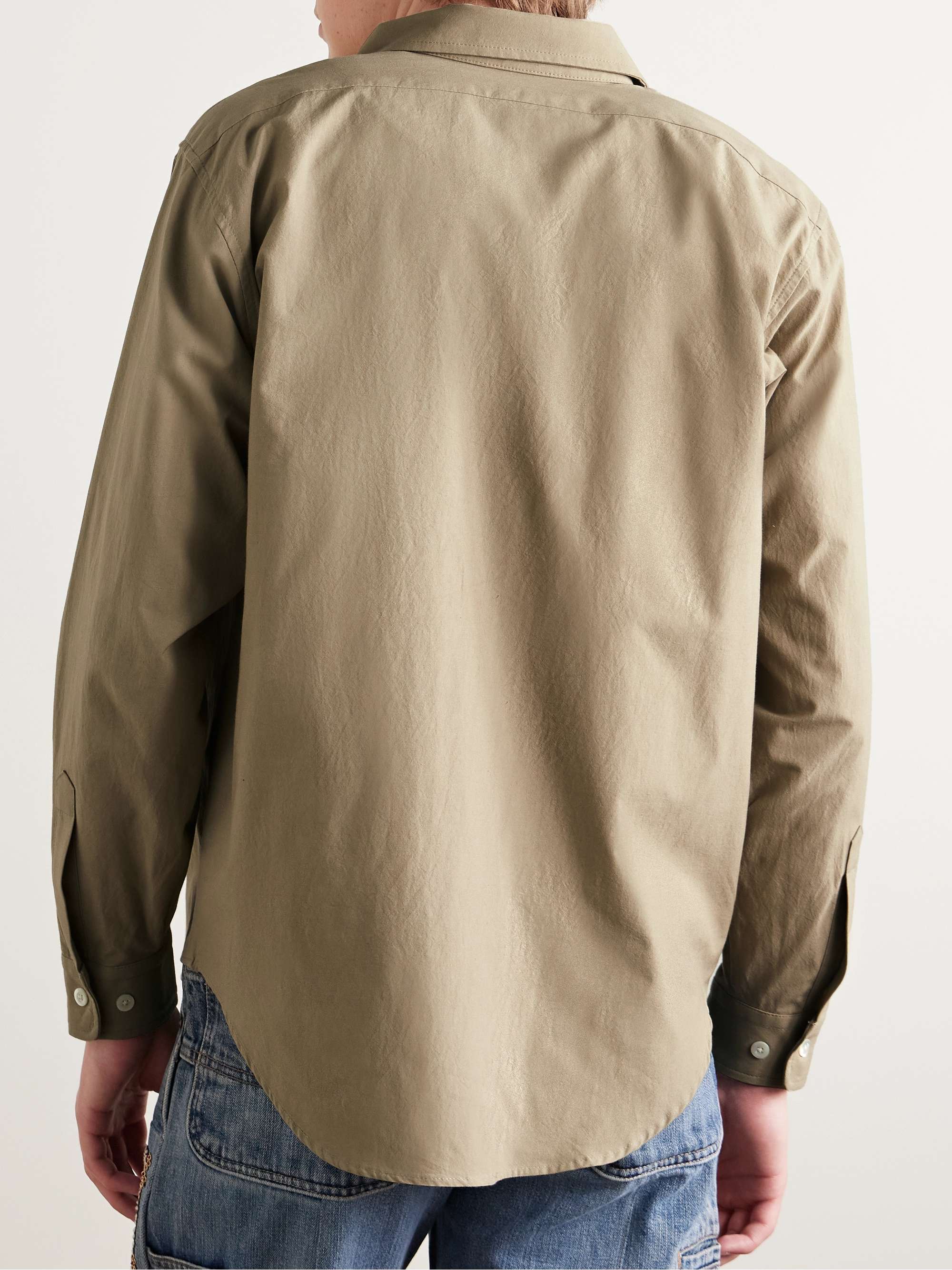 Crochet-Trimmed Cotton-Poplin Shirt view