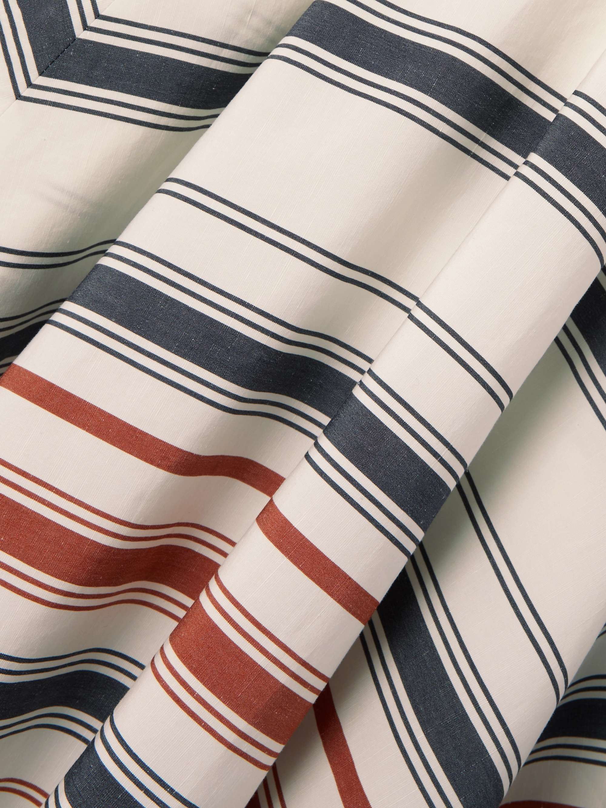 Striped cotton and linen-blend midi skirt view