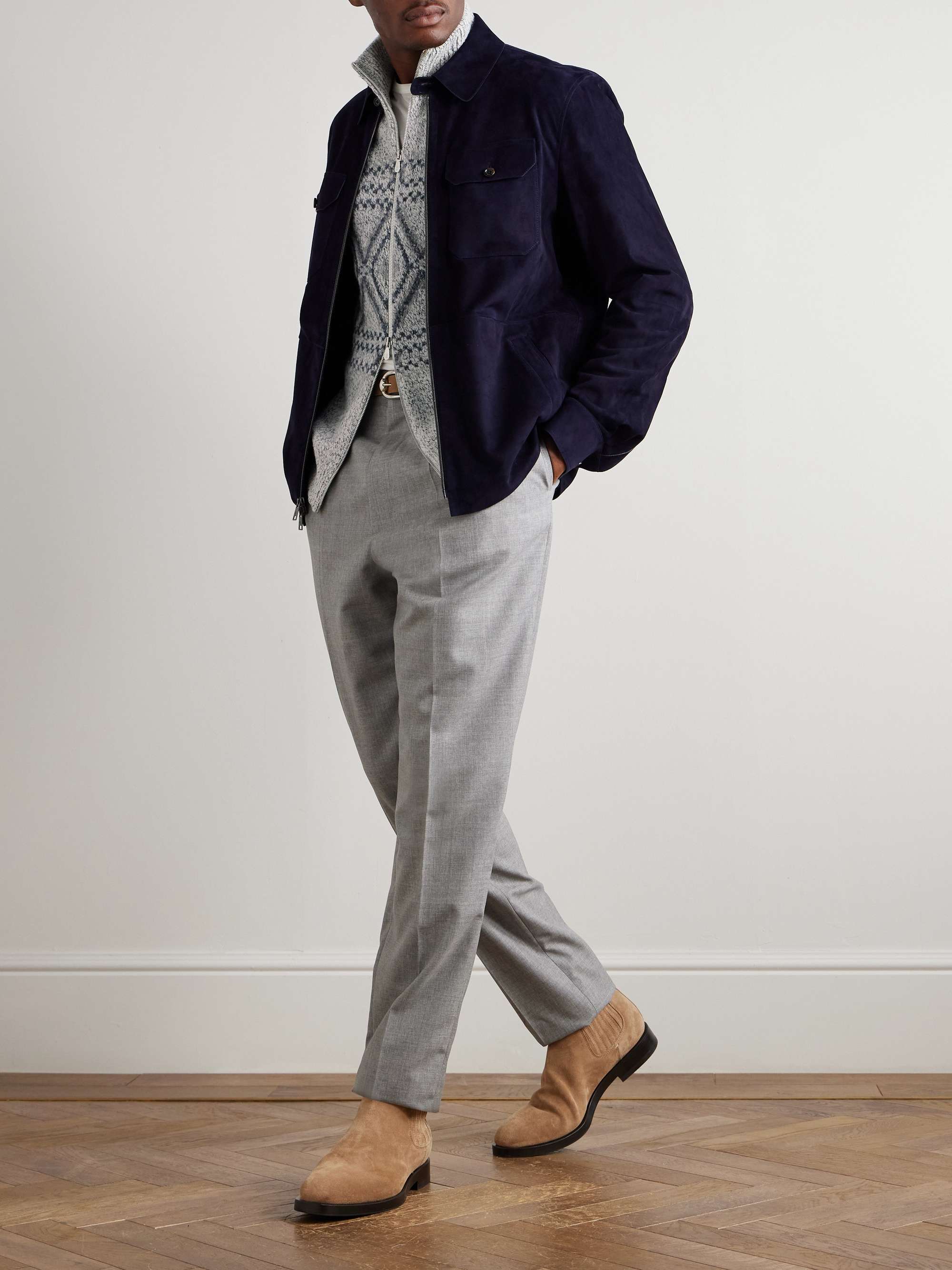 Fair Isle Wool, Silk and Cashmere-Blend Zip-Up Cardigan view