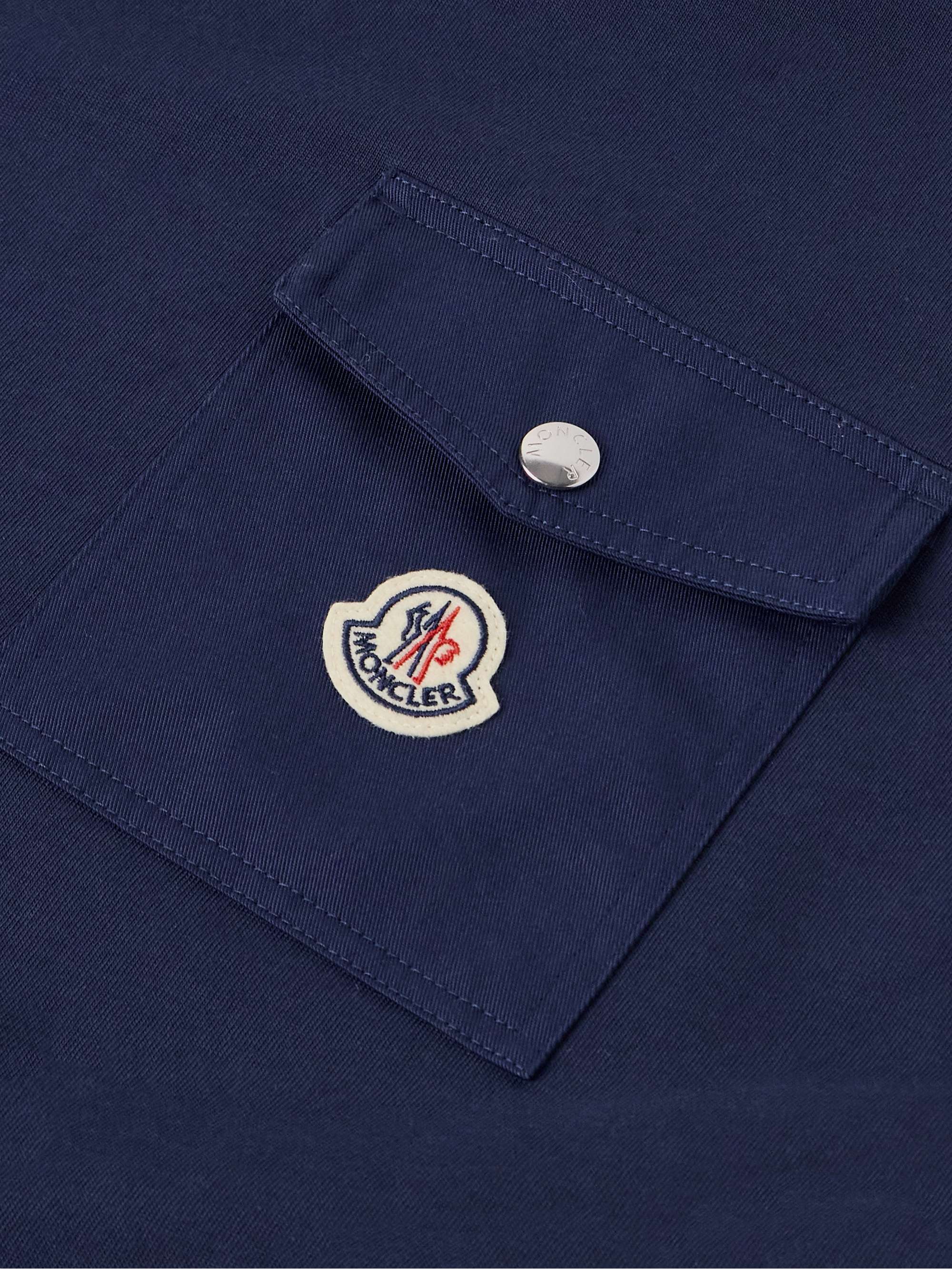 Logo-Appliquéd Twill-Trimmed Cotton-Jersey T-Shirt view