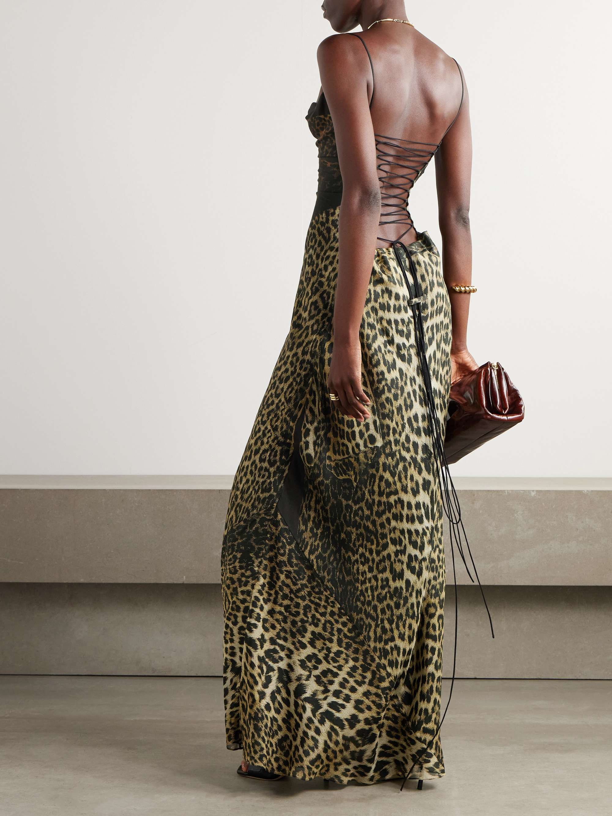 Leopard-print silk-chiffon maxi dress view