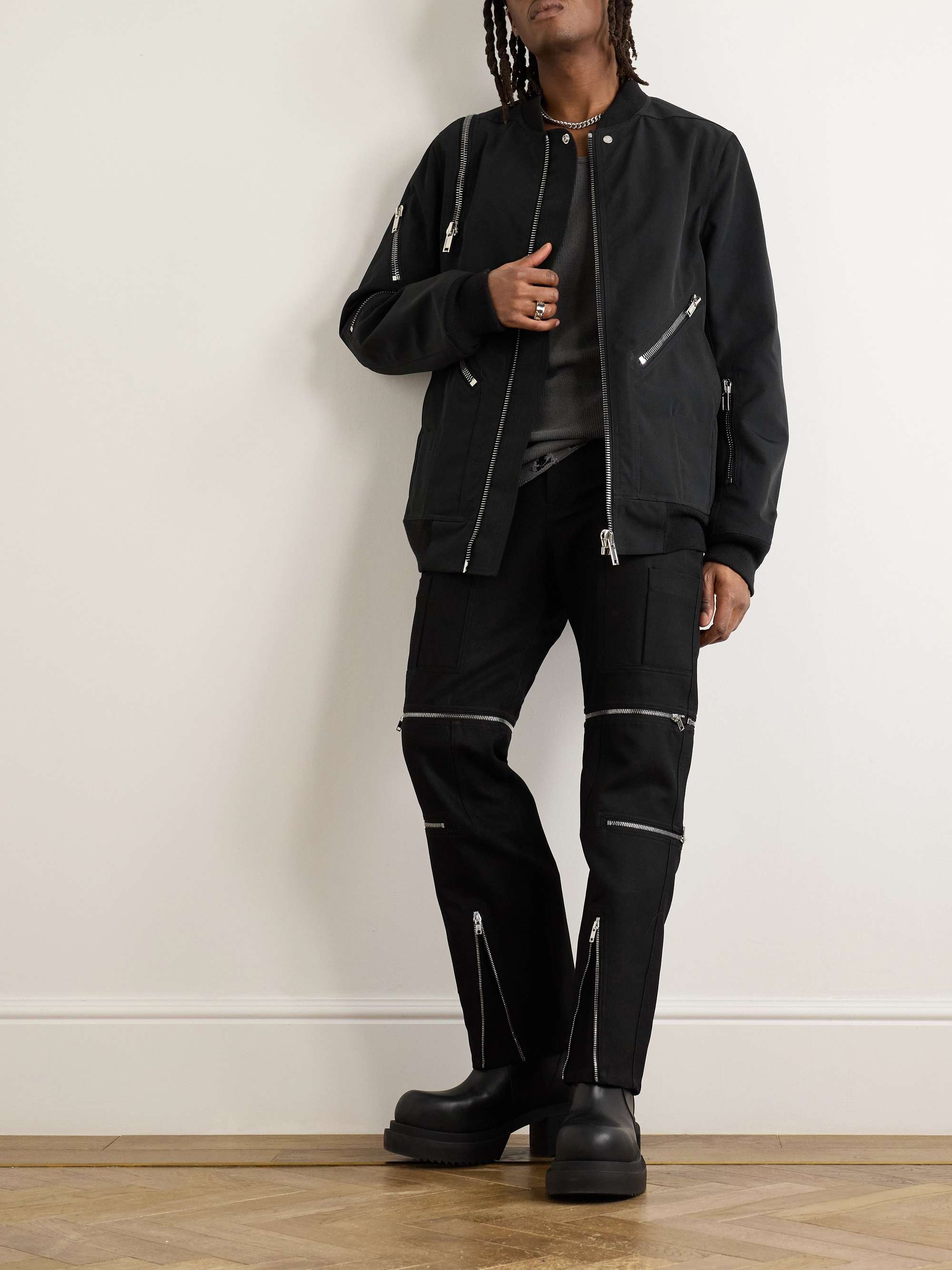 + Bonotto Headon Straight-Leg Convertible Zip-Embellished Cotton-Blend Canvas Trousers view