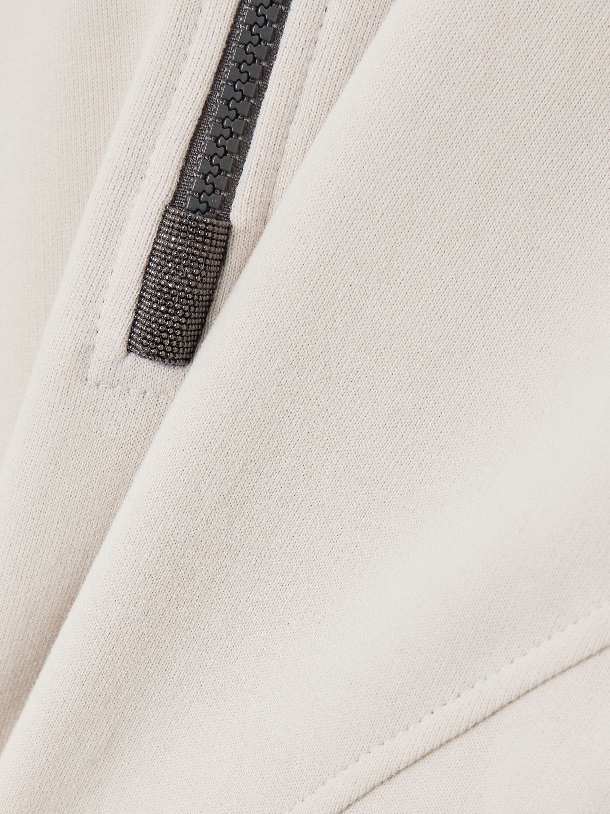 Bead-embellished cotton-jersey hoodie view
