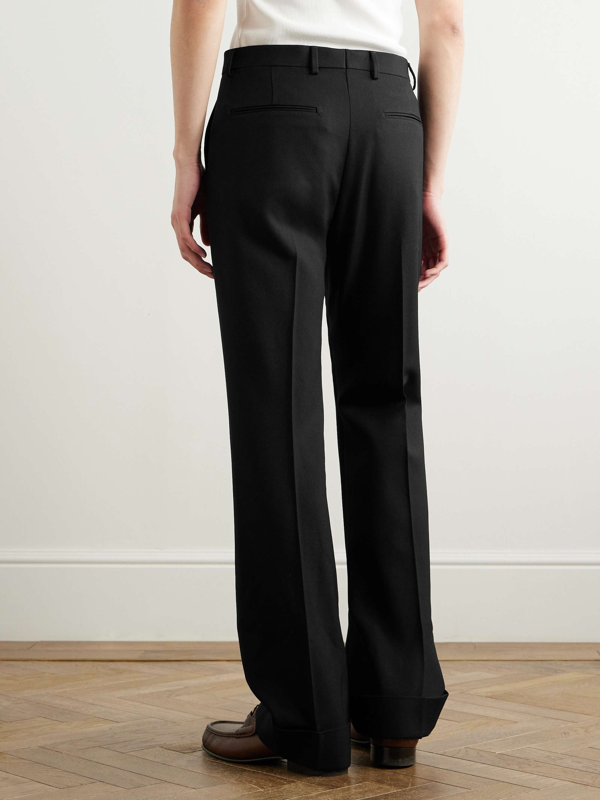 Straight-Leg Wool-Gabardine Trousers view