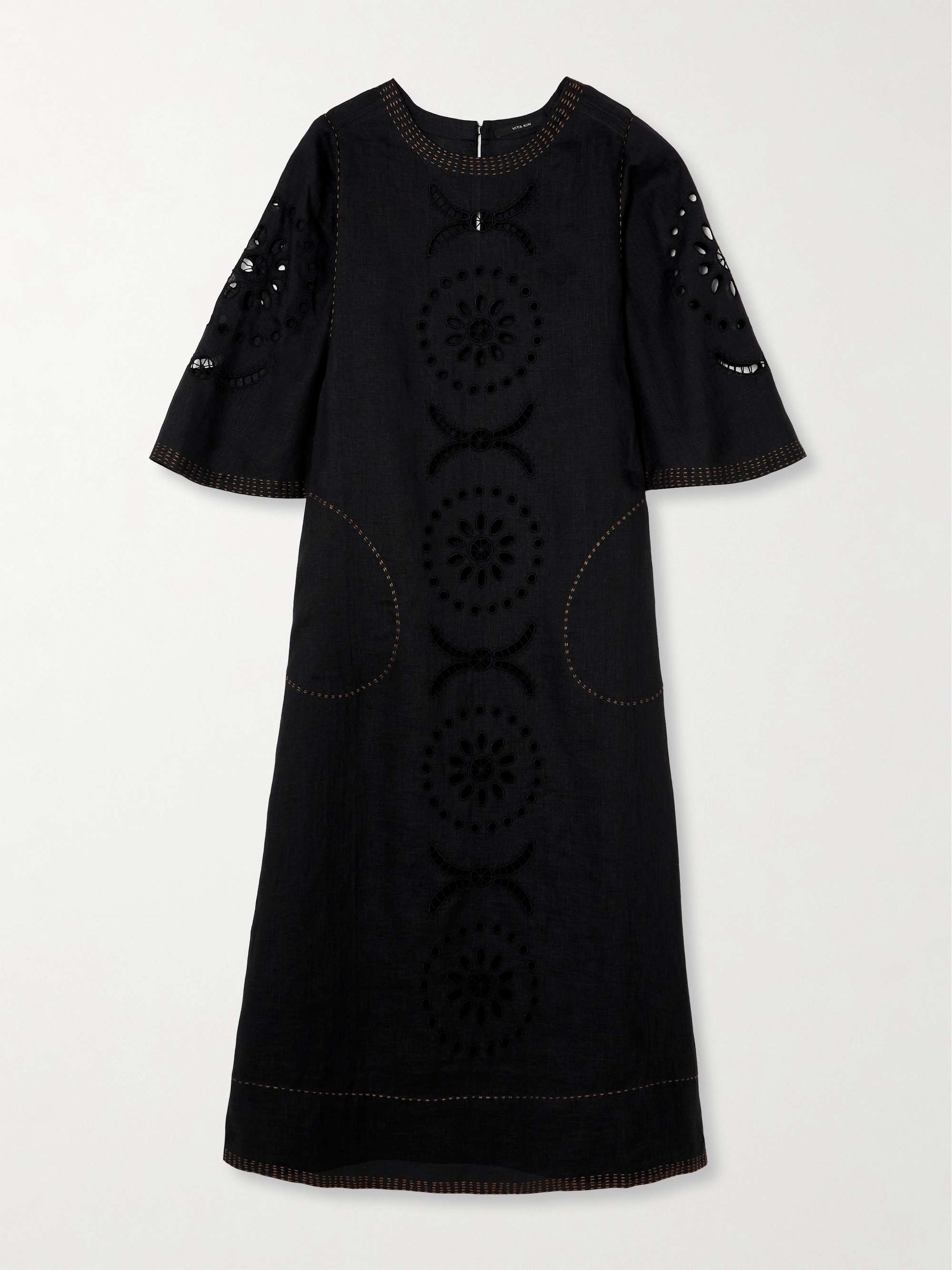 Mia broderie anglaise linen midi dress hero visual