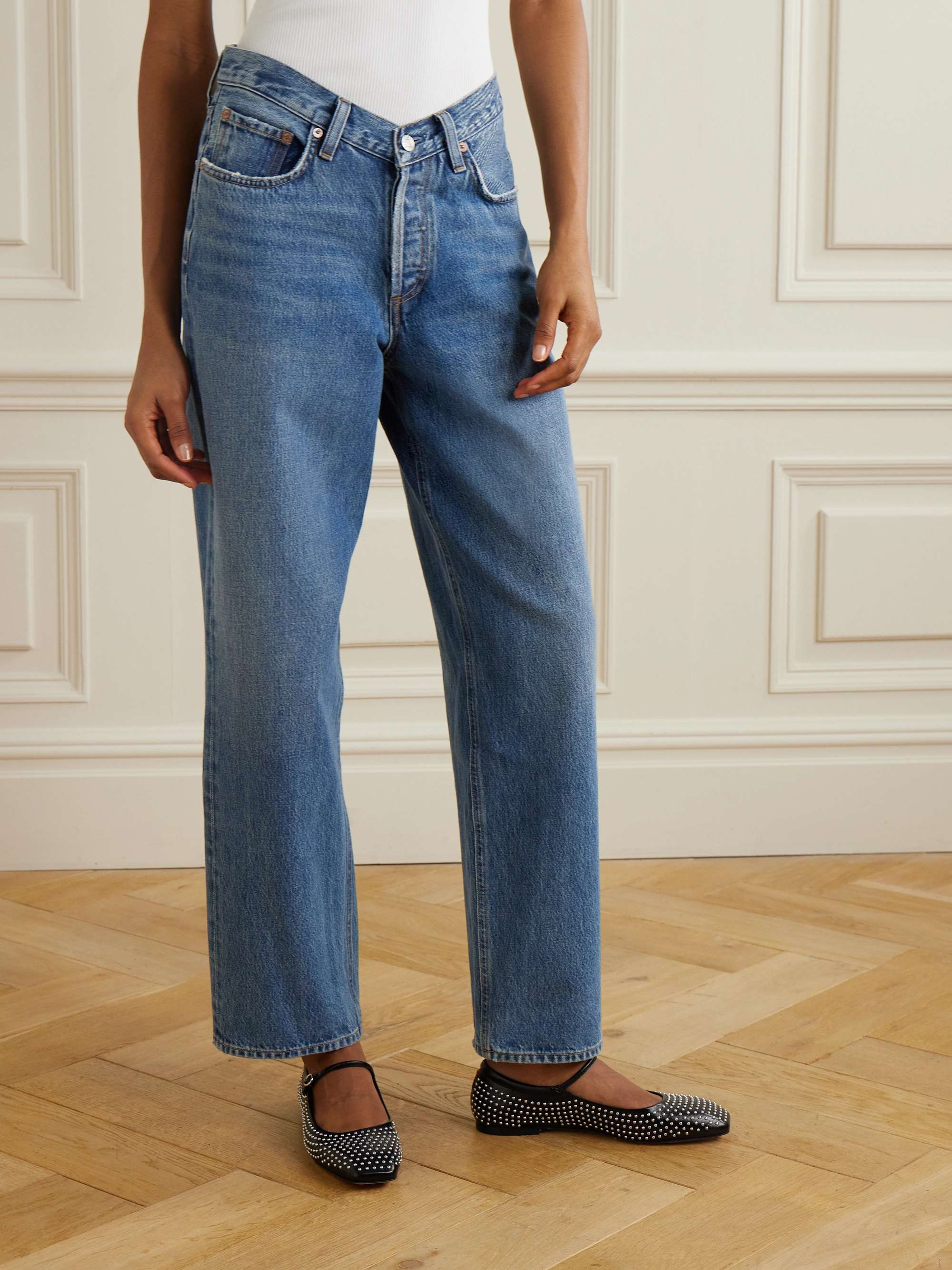 V Waist Baggy mid-rise straight-leg jeans view