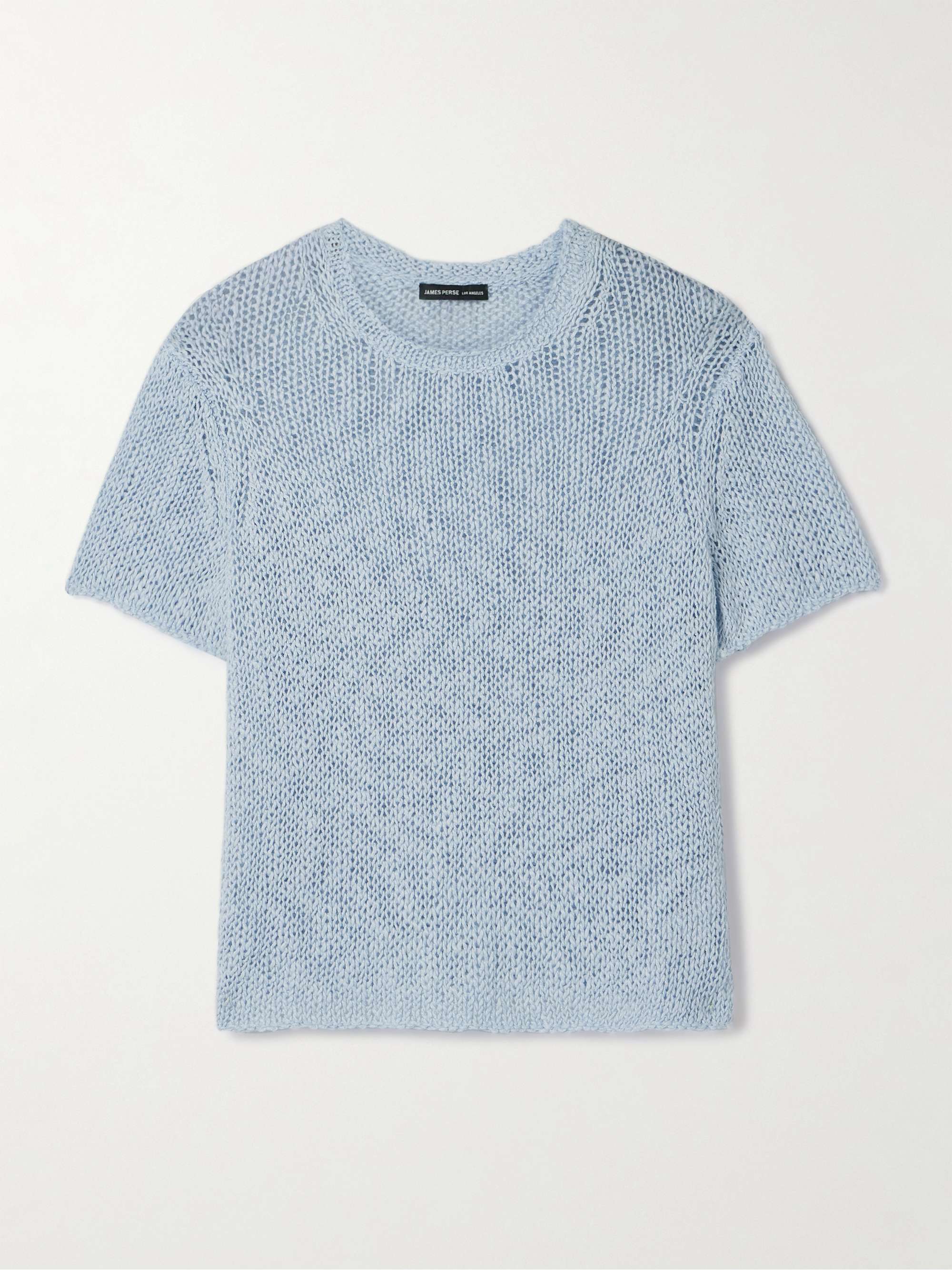 Open-knit cotton and linen-blend T-shirt hero visual