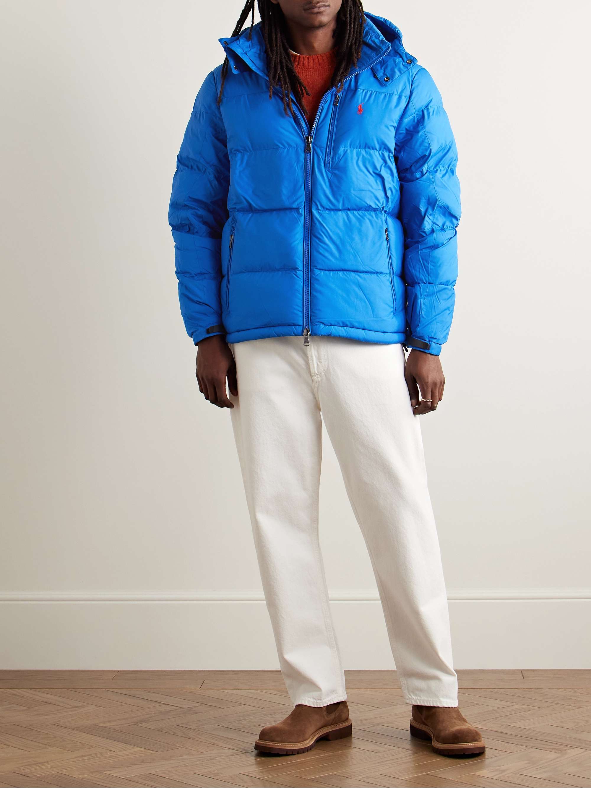 Logo-Embroidered Quilted Recycled-Shell Hooded Down Jacket view