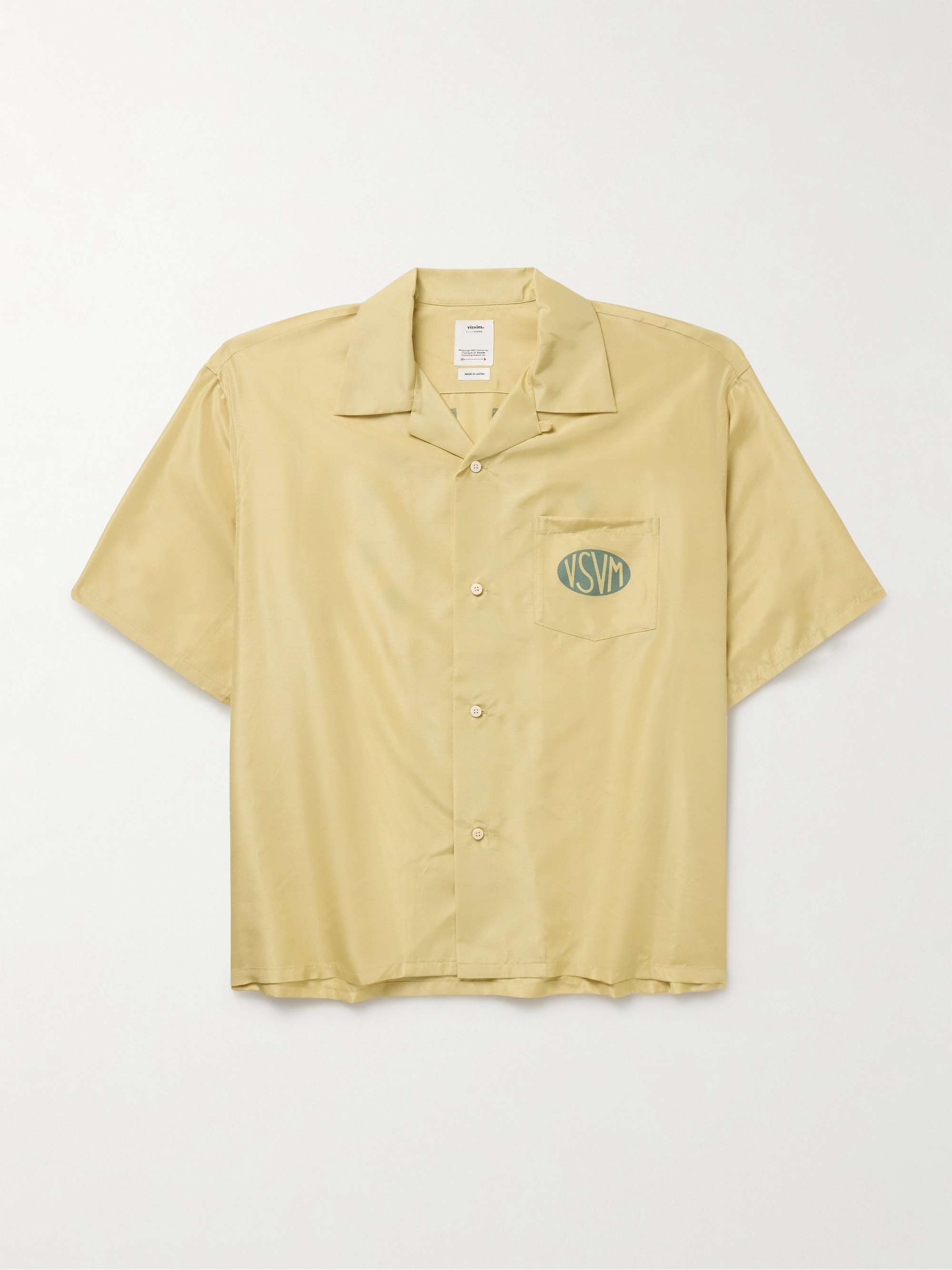 Crosby Convertible-Collar Logo-Print Silk Shirt hero visual
