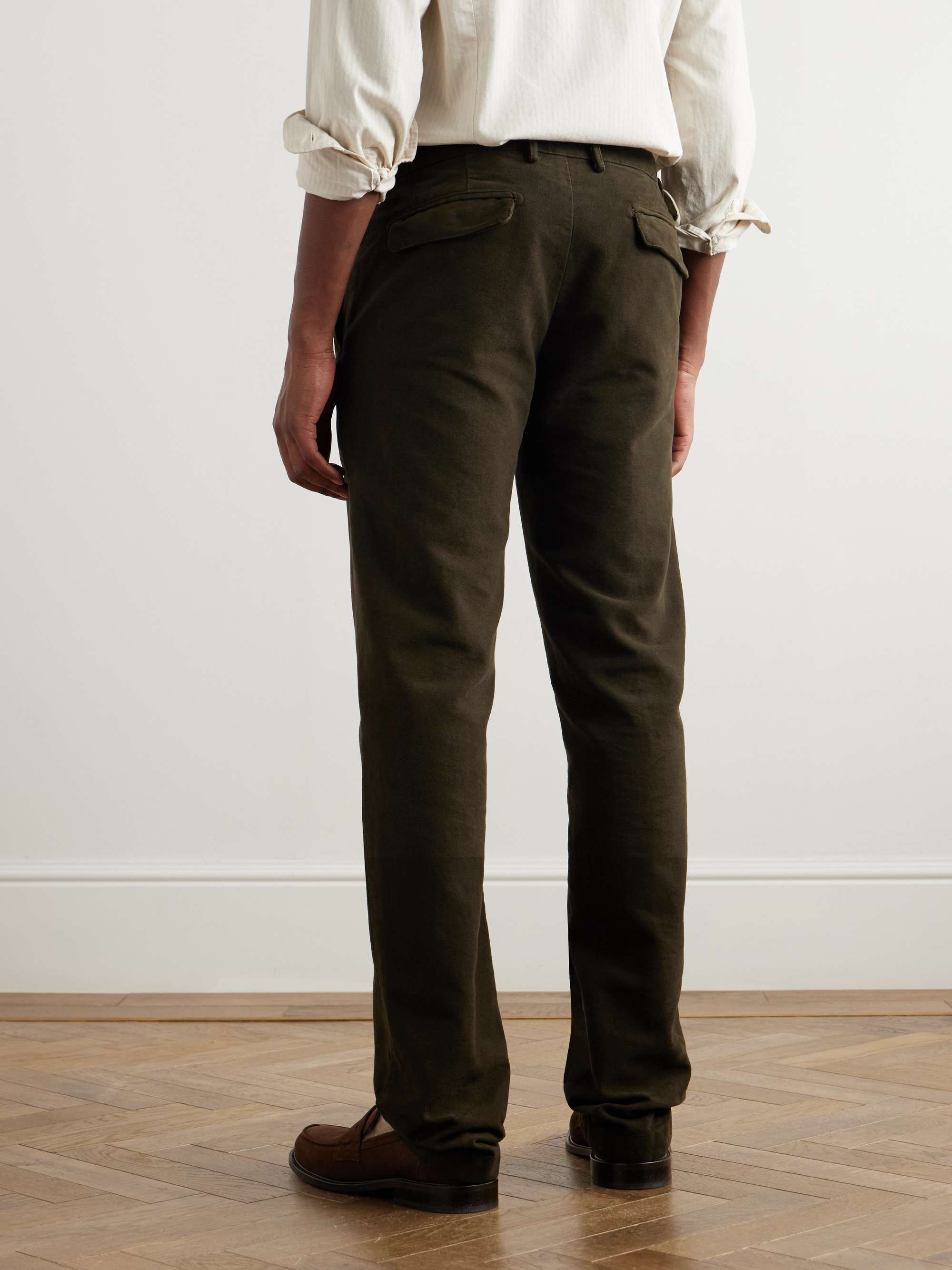 Straight-Leg Cotton-Moleskin Trousers view