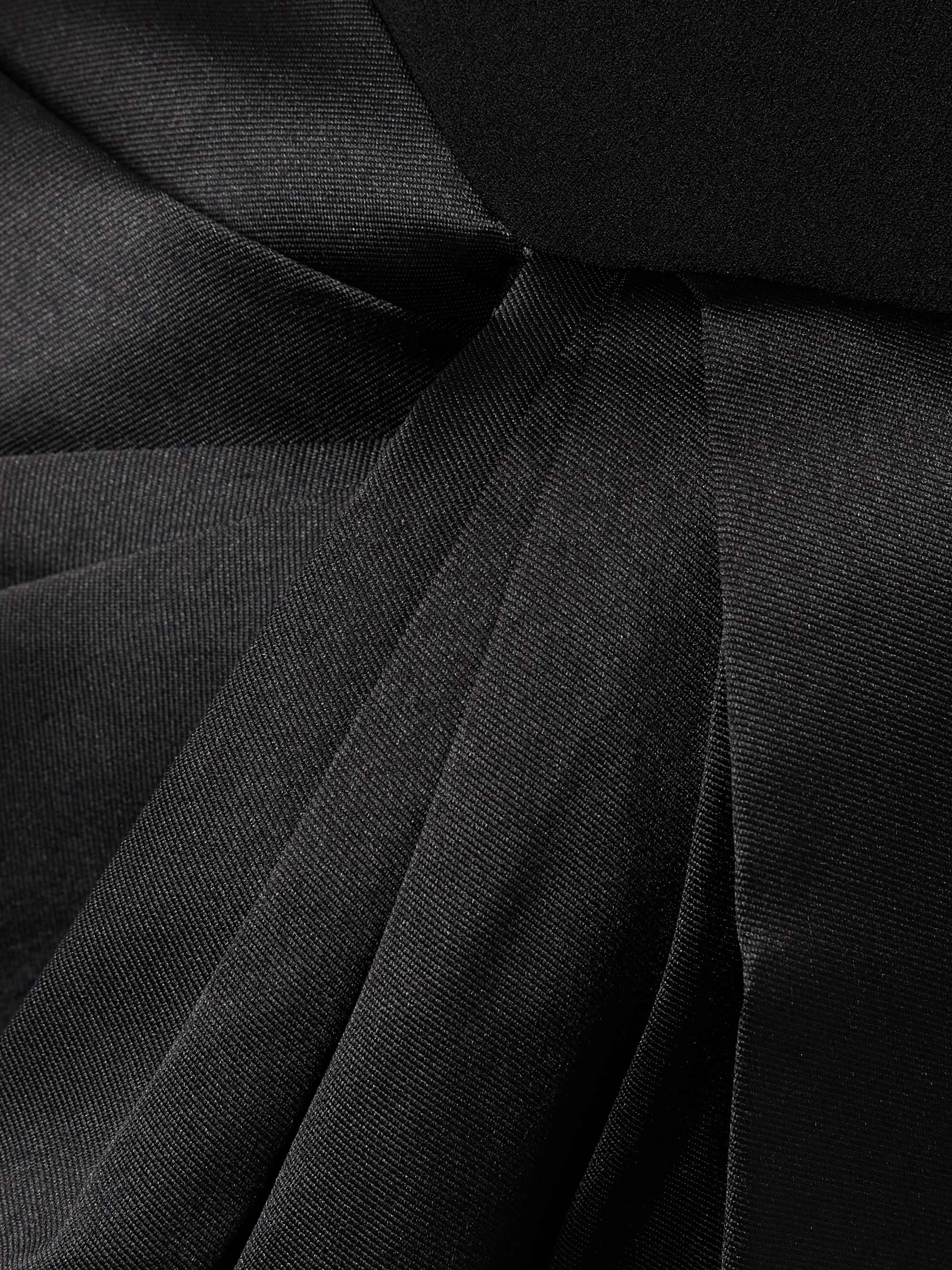 Kori off-the-shoulder faille-trimmed crepe gown view