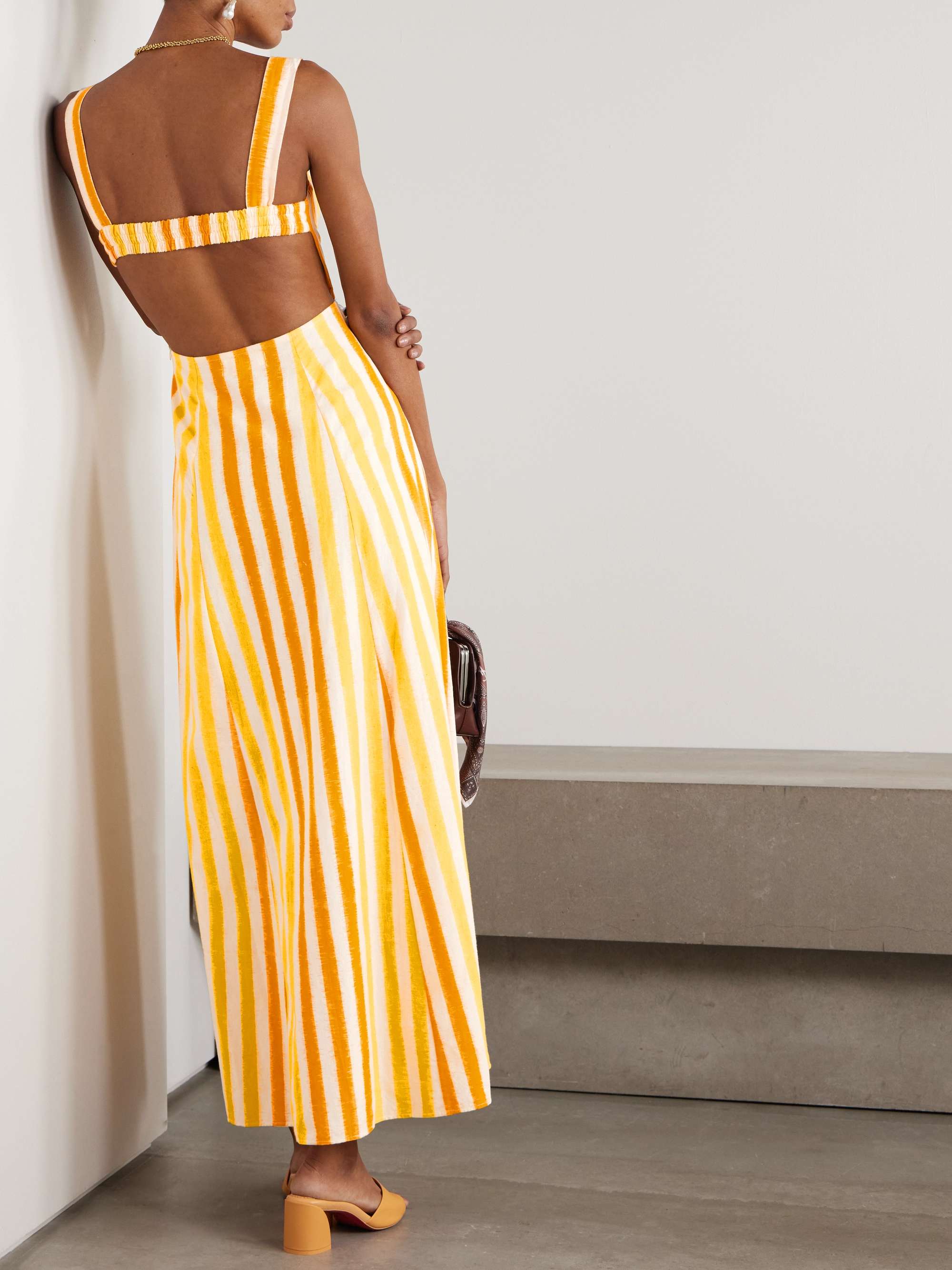 Azzurra striped cotton maxi dress view