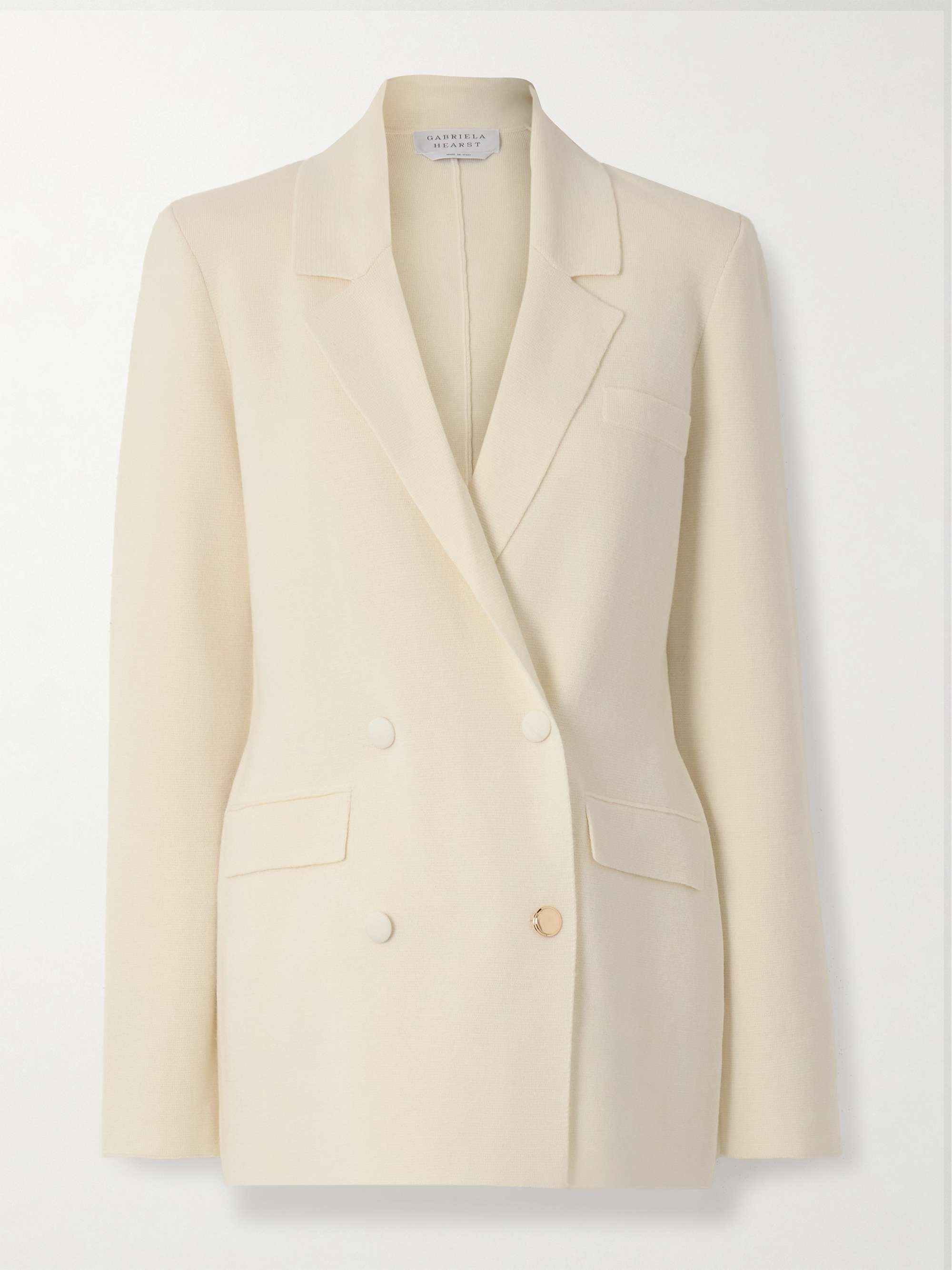 Bowen double-breasted knitted wool blazer hero visual