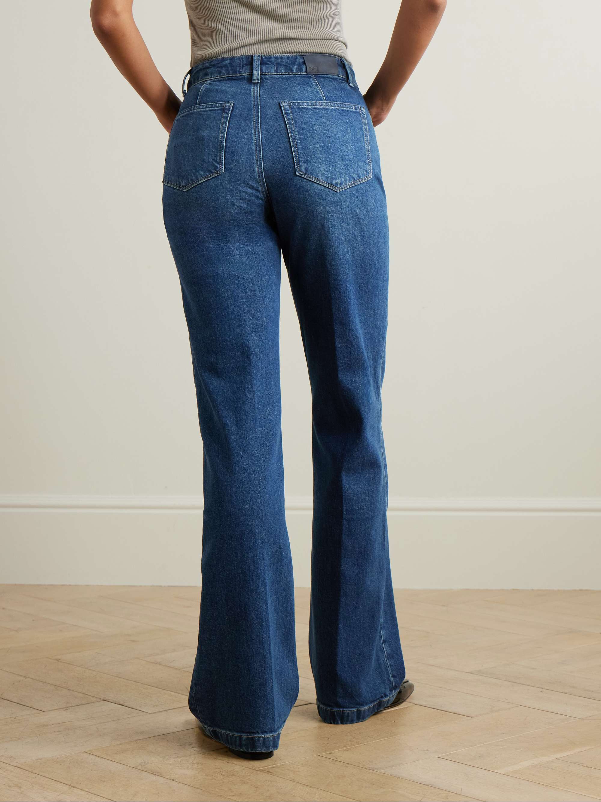 Leenah chain-embellished high-rise straight-leg jeans view