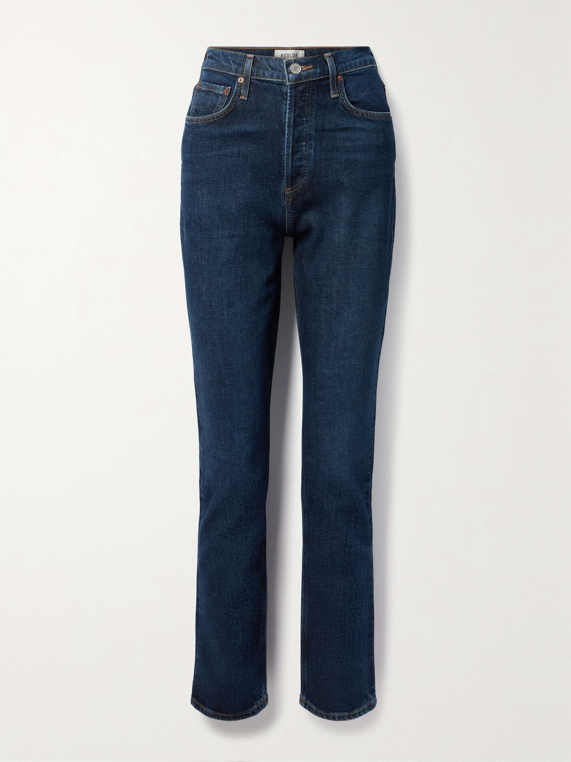 Freya high-rise slim-leg organic jeans hero visual