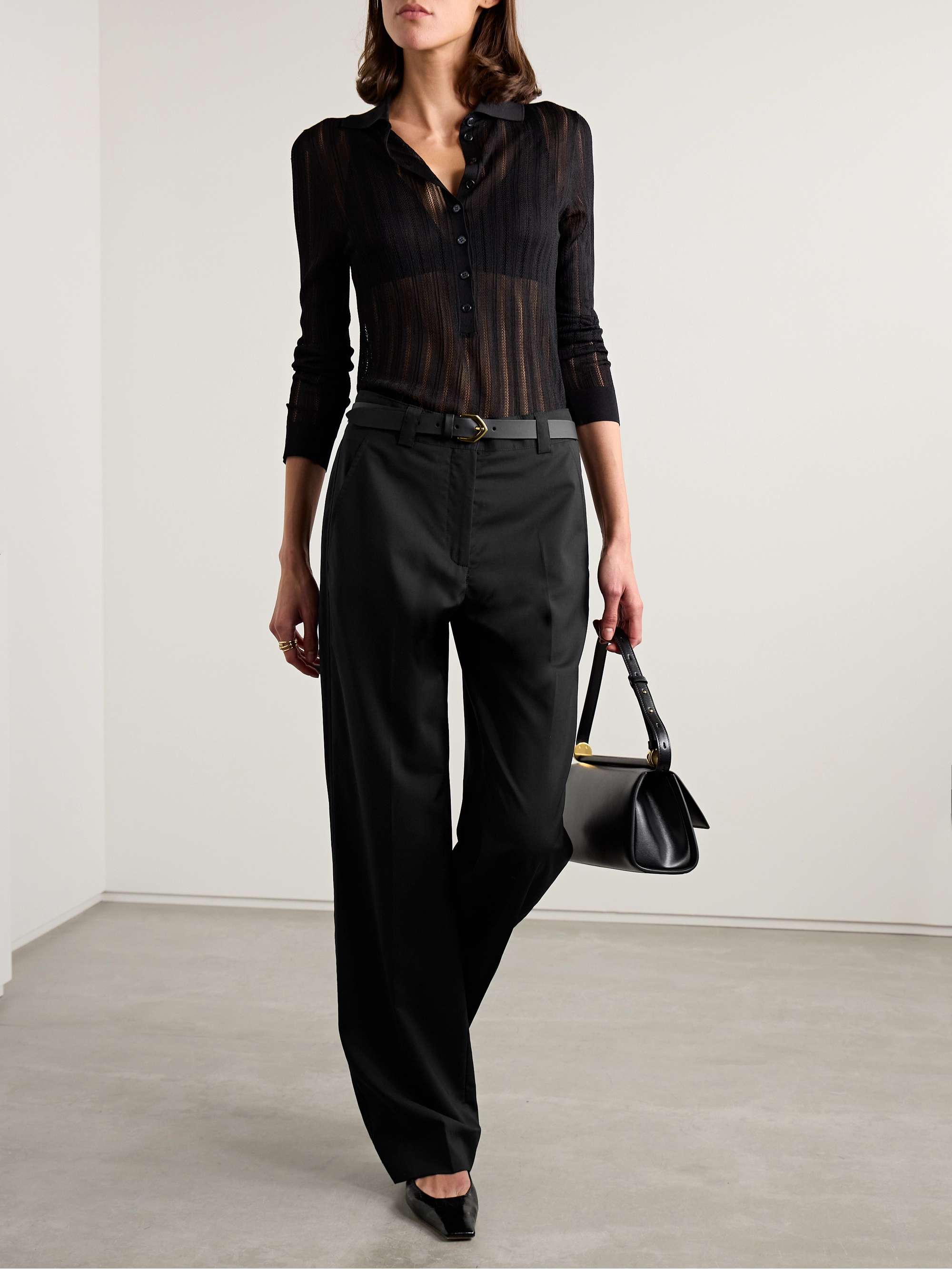 Avery grain de poudre wool wide-leg pants view