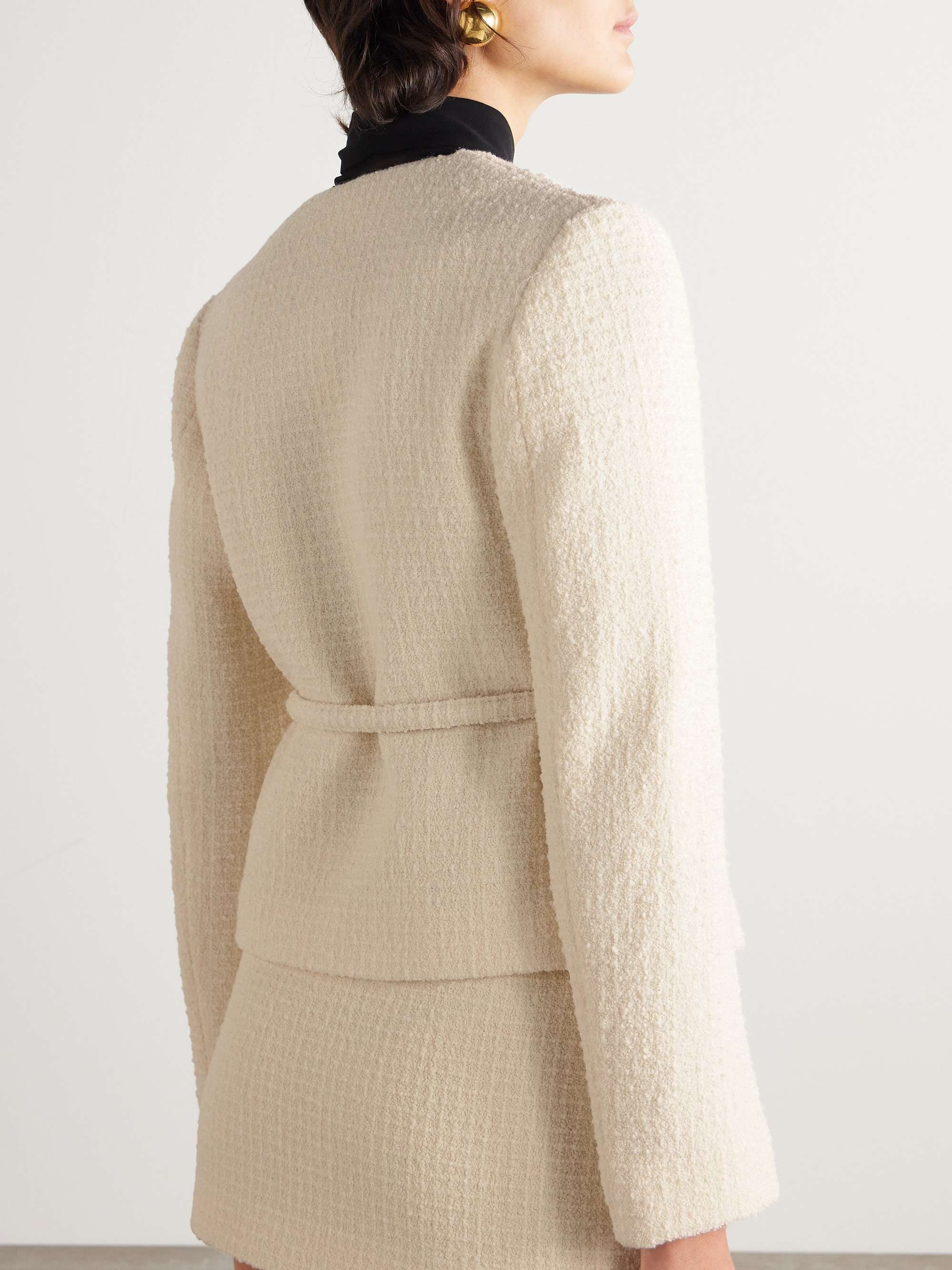 Belted wool-blend bouclé-tweed jacket view