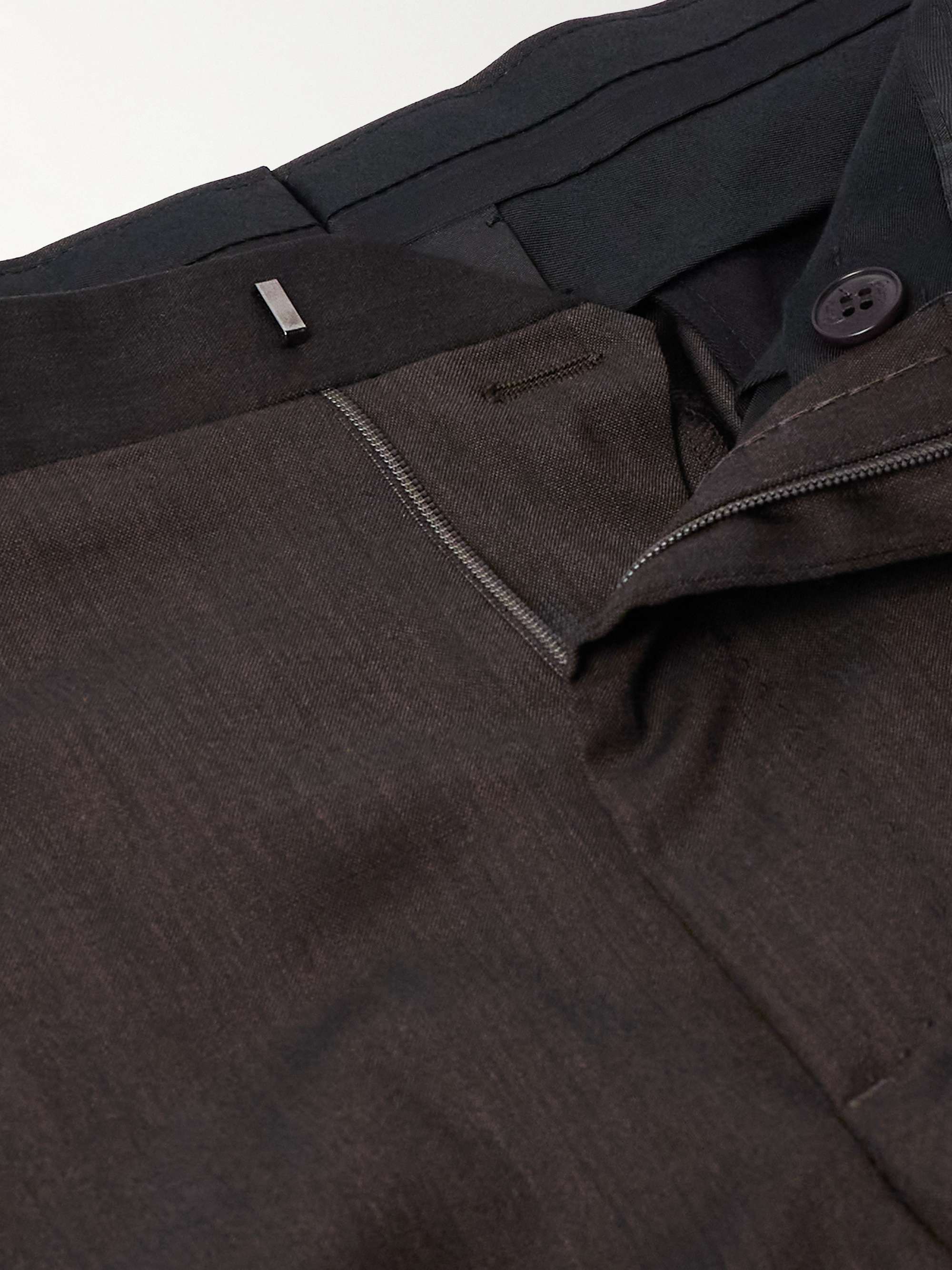 Capri Wide-Leg Pleated Wool-Blend Trousers view