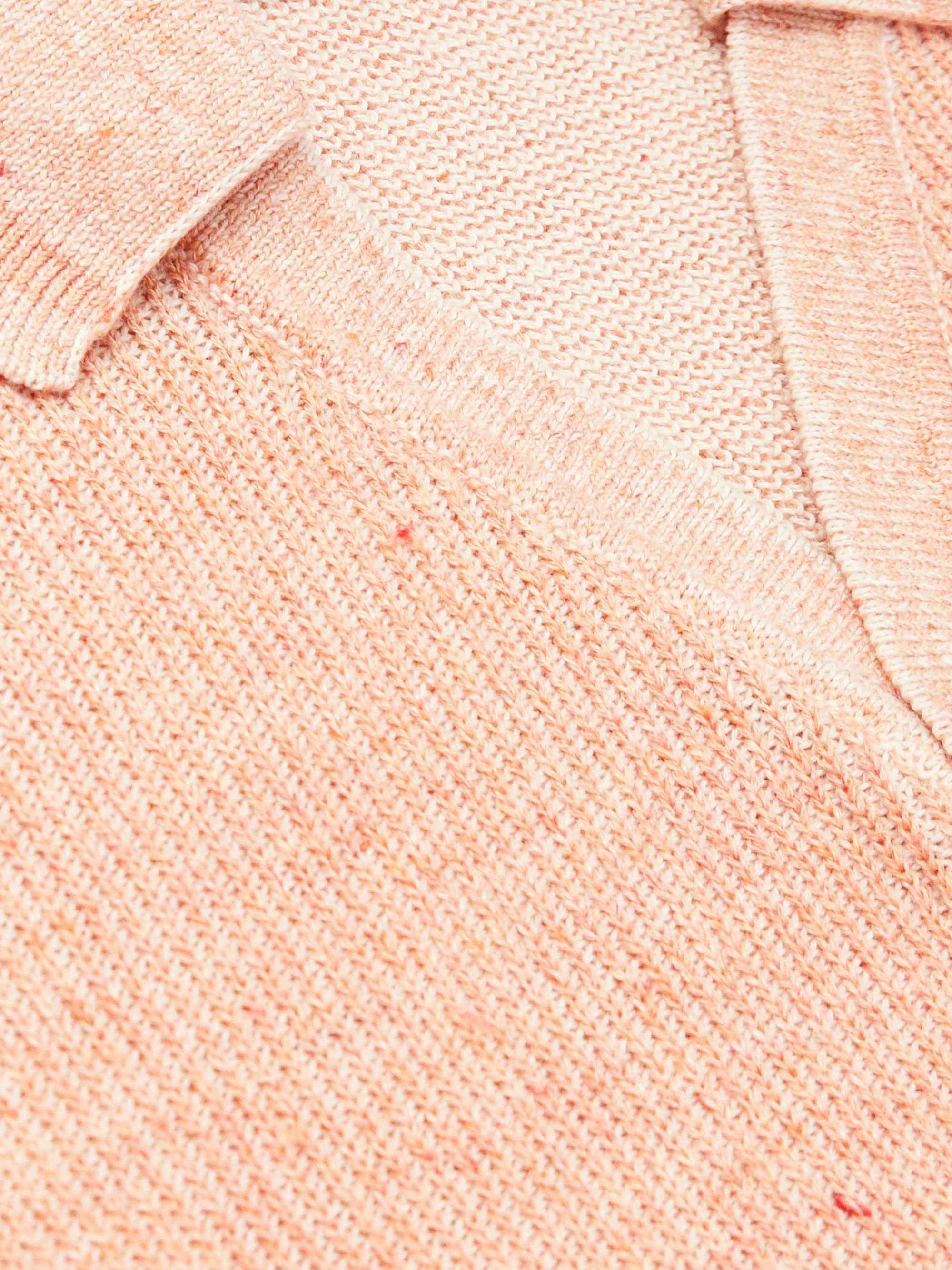 Slim-Fit Ribbed Linen and Cotton-Blend Polo Shirt view