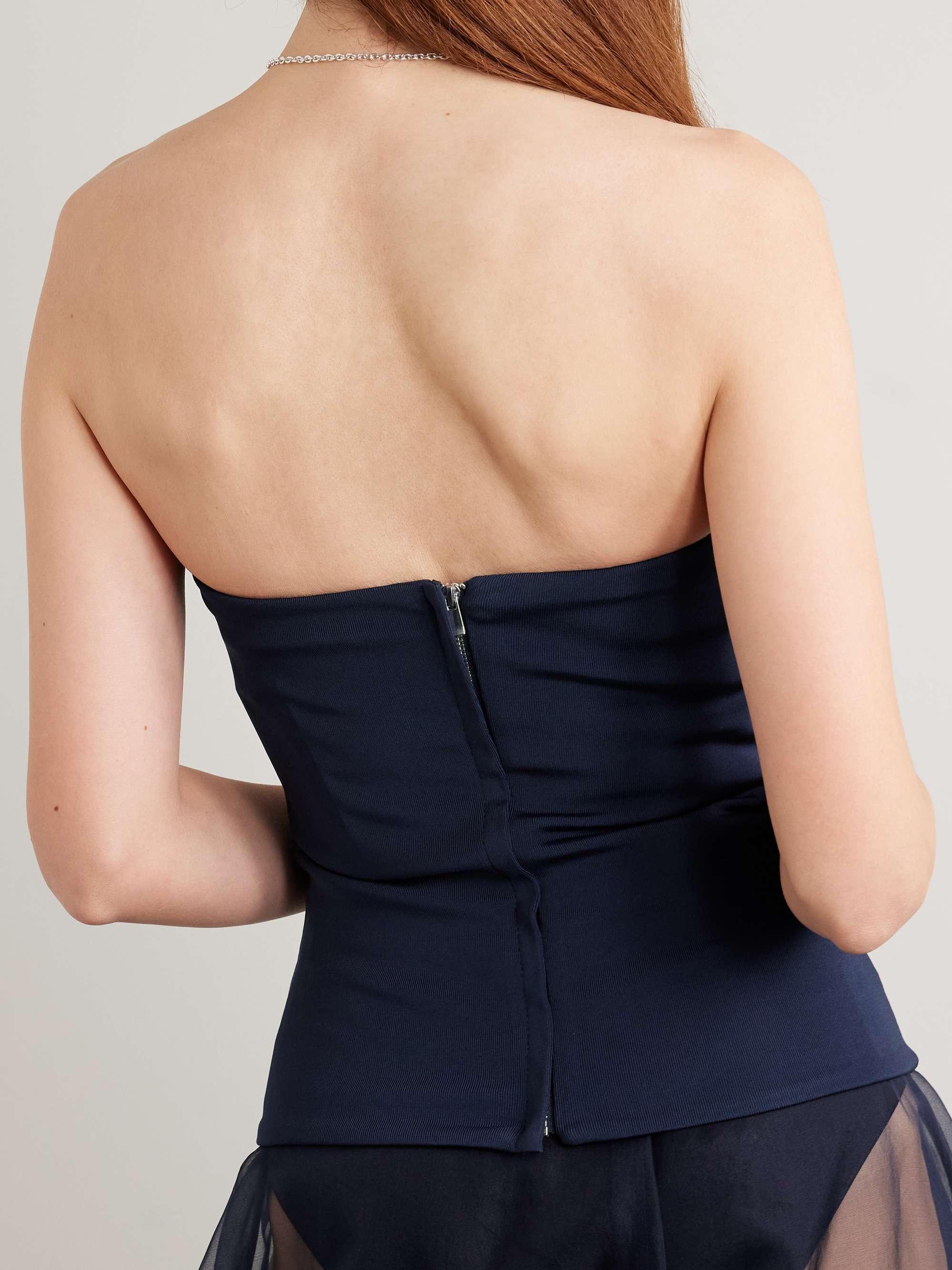Illi strapless knitted top view