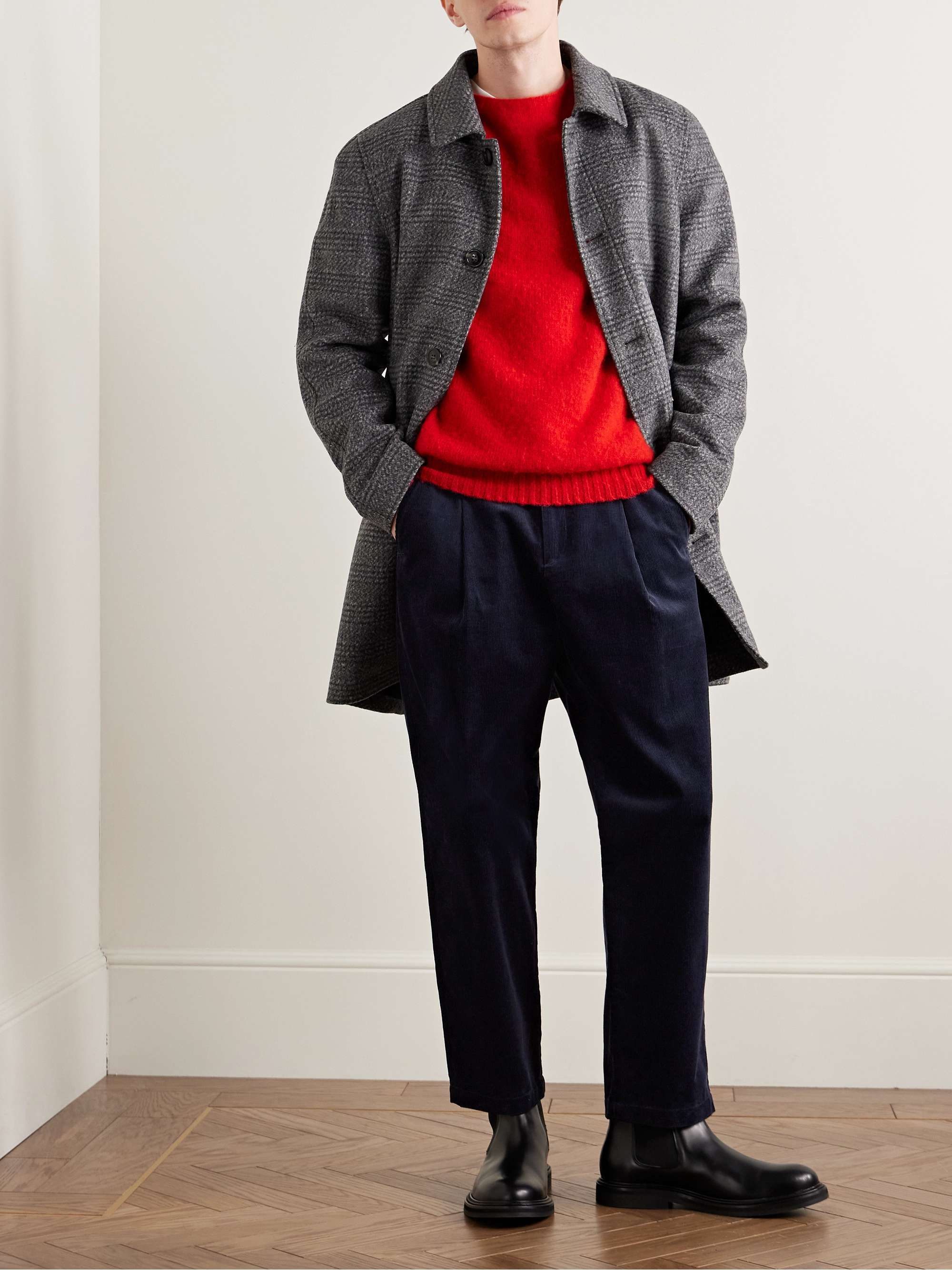 Renato Tapered Pleated Cotton-Corduroy Trousers view