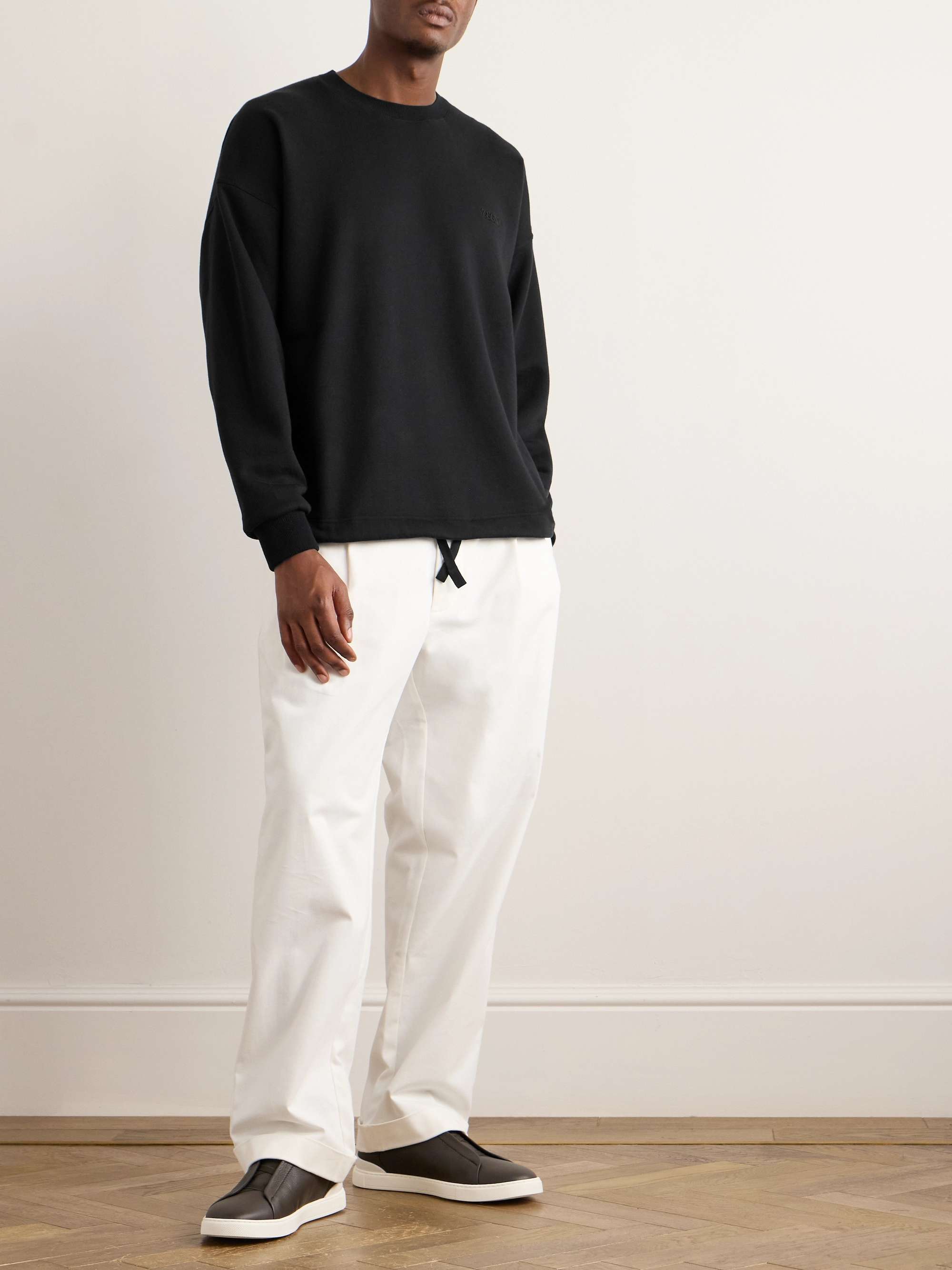 Logo-Embroidered Cotton-Blend Jersey Sweatshirt view